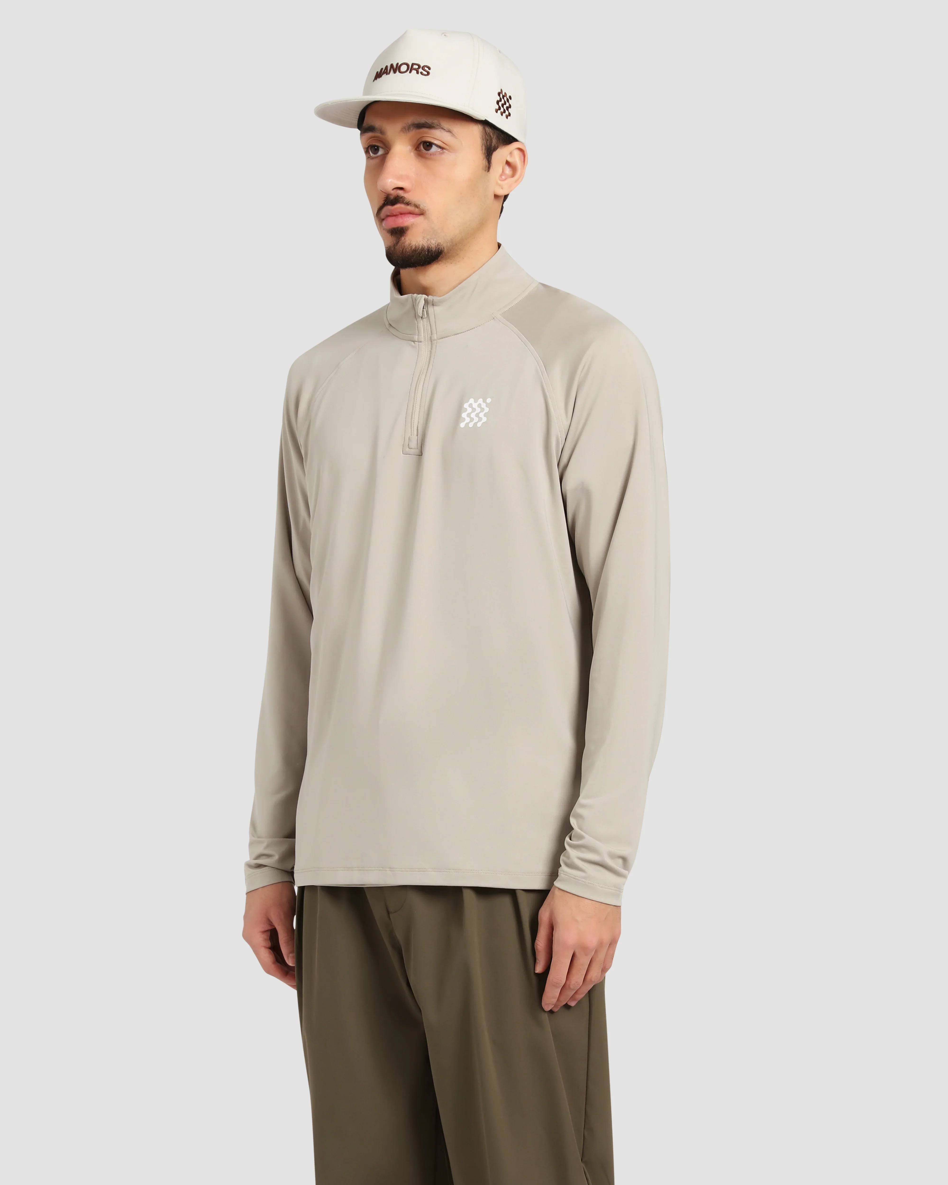 Manors 1/4 zip Lightweight Mid-Layer - Dune - Image 3