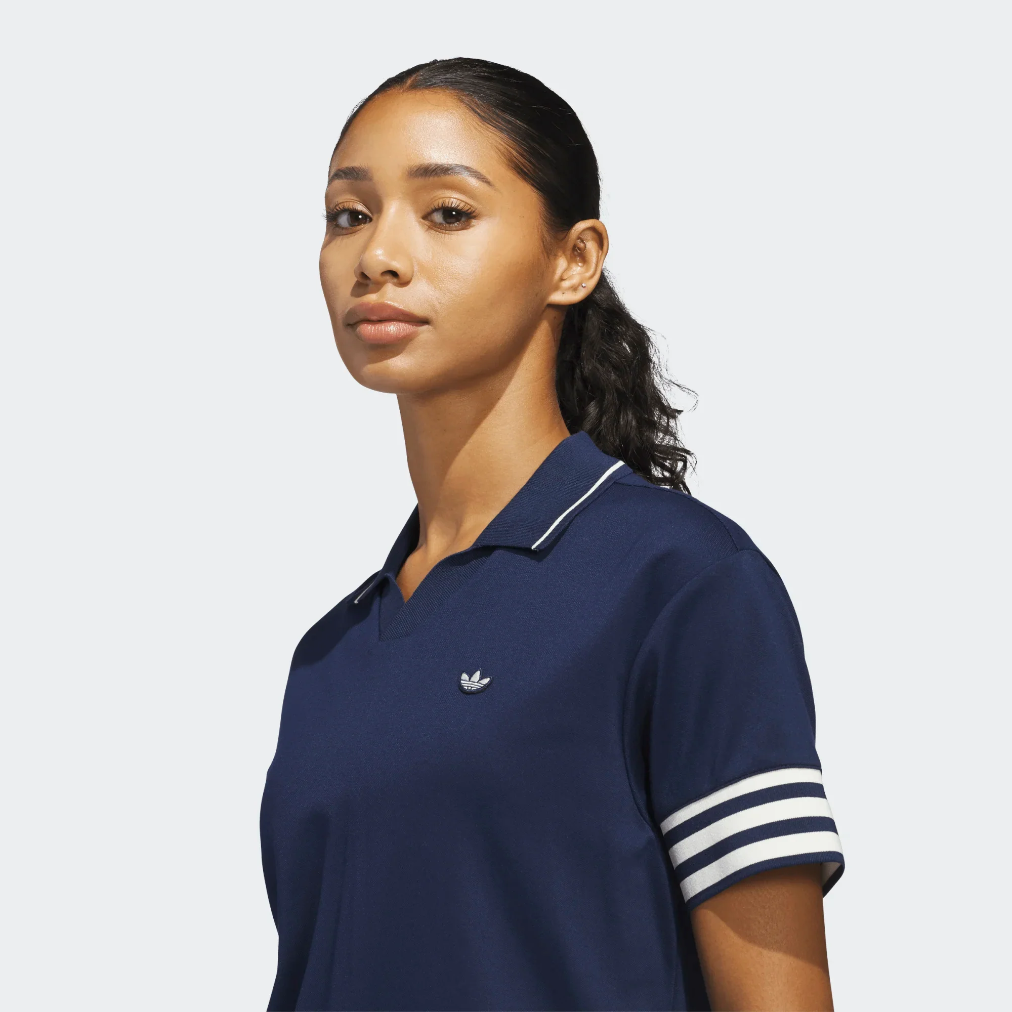 adidas Golf originals Women's 3Stripe Polo - Navy - Image 2