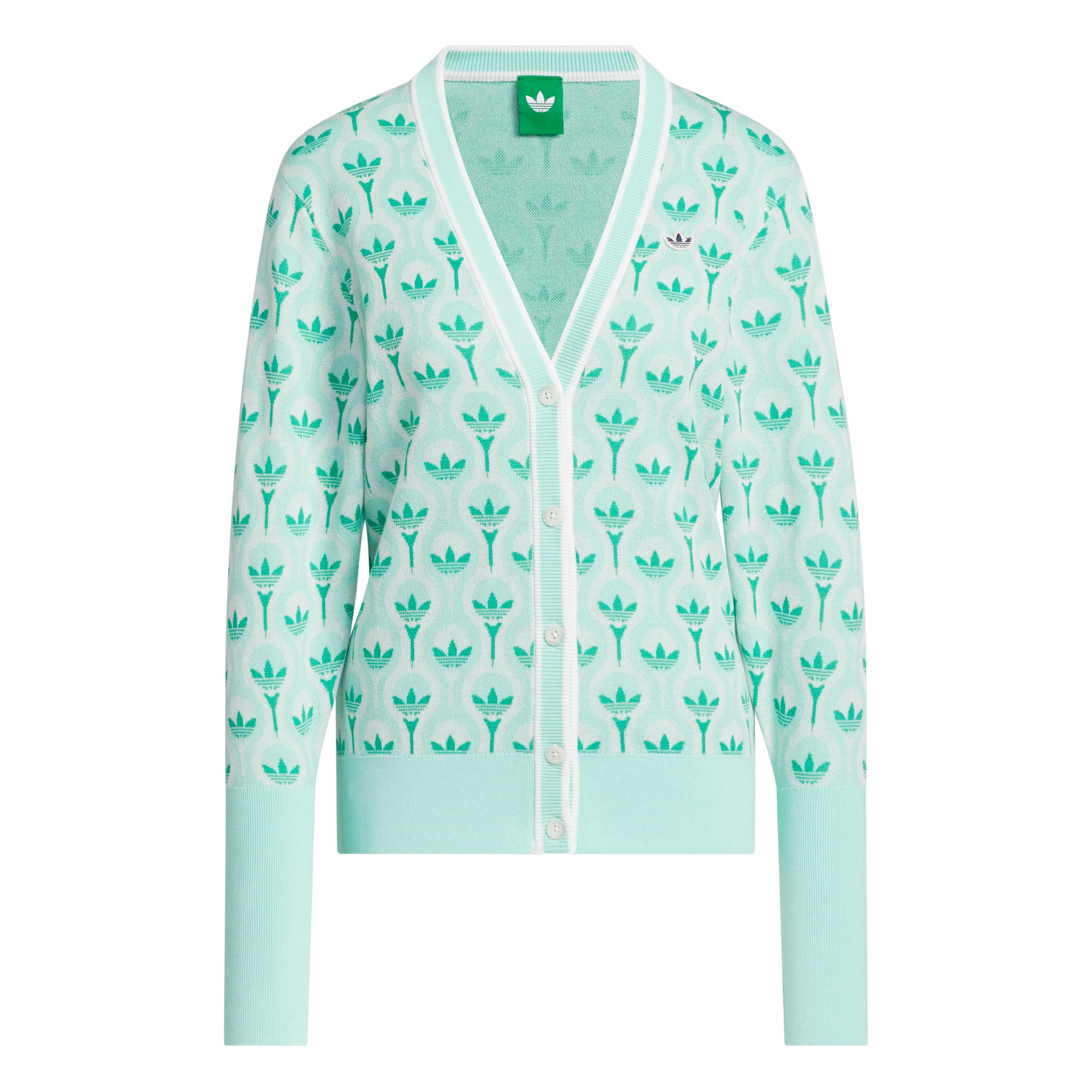adidas Originals Golf Cardigan - White/Clear Mint - Image 3
