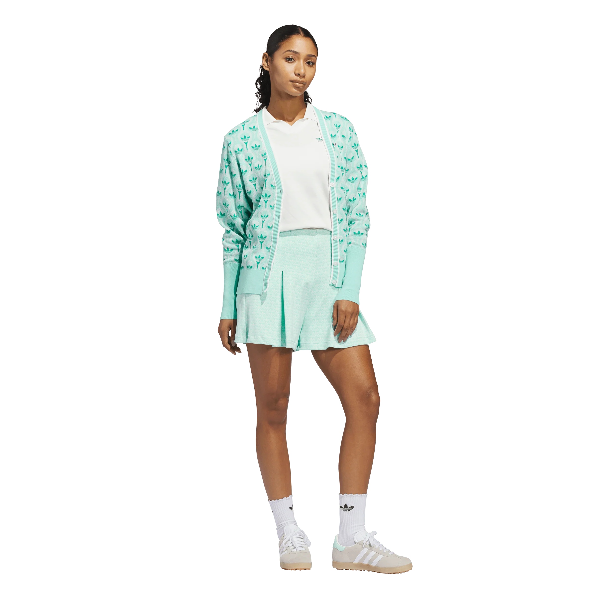 adidas Originals Golf Cardigan - White/Clear Mint - Image 7