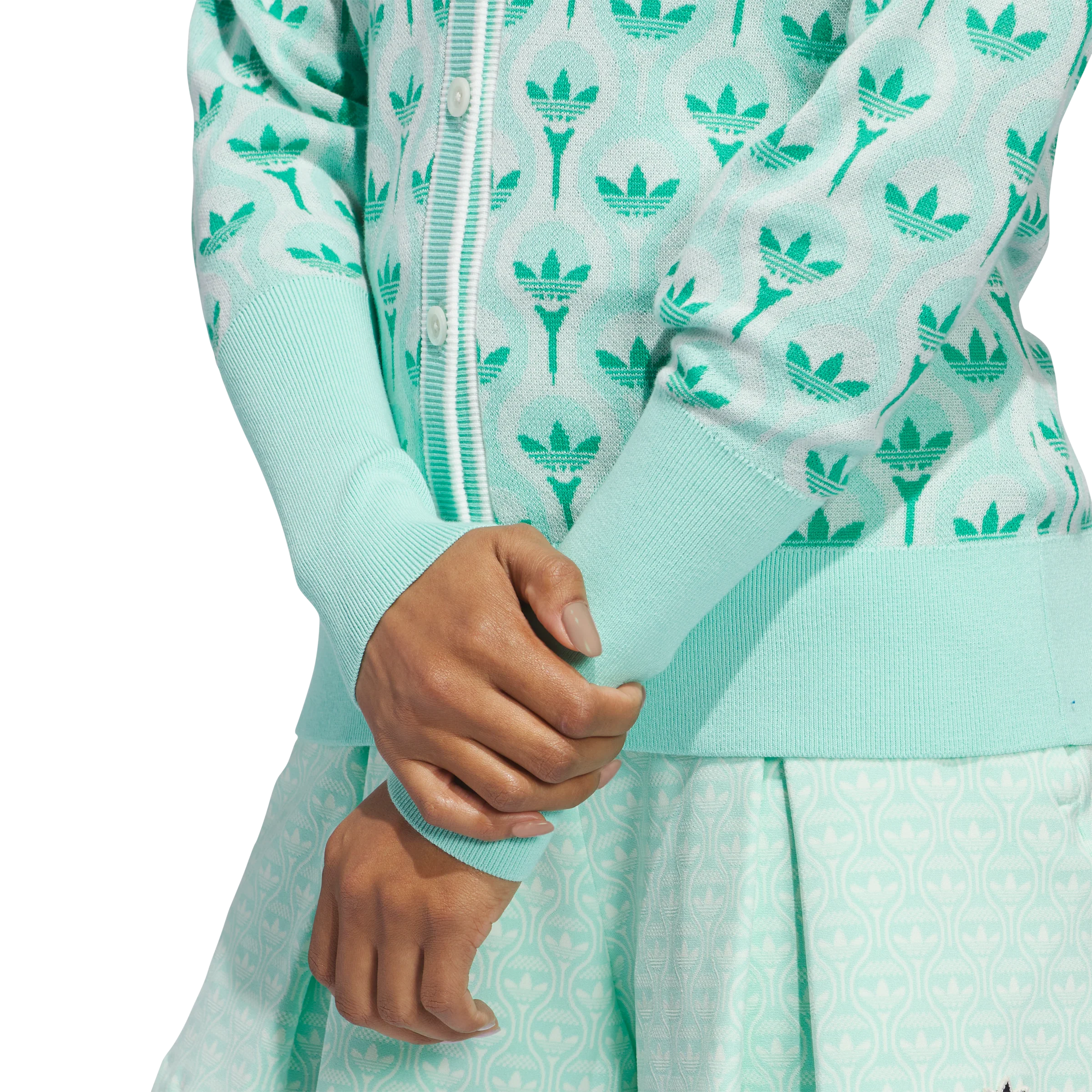 adidas Originals Golf Cardigan - White/Clear Mint - Image 9