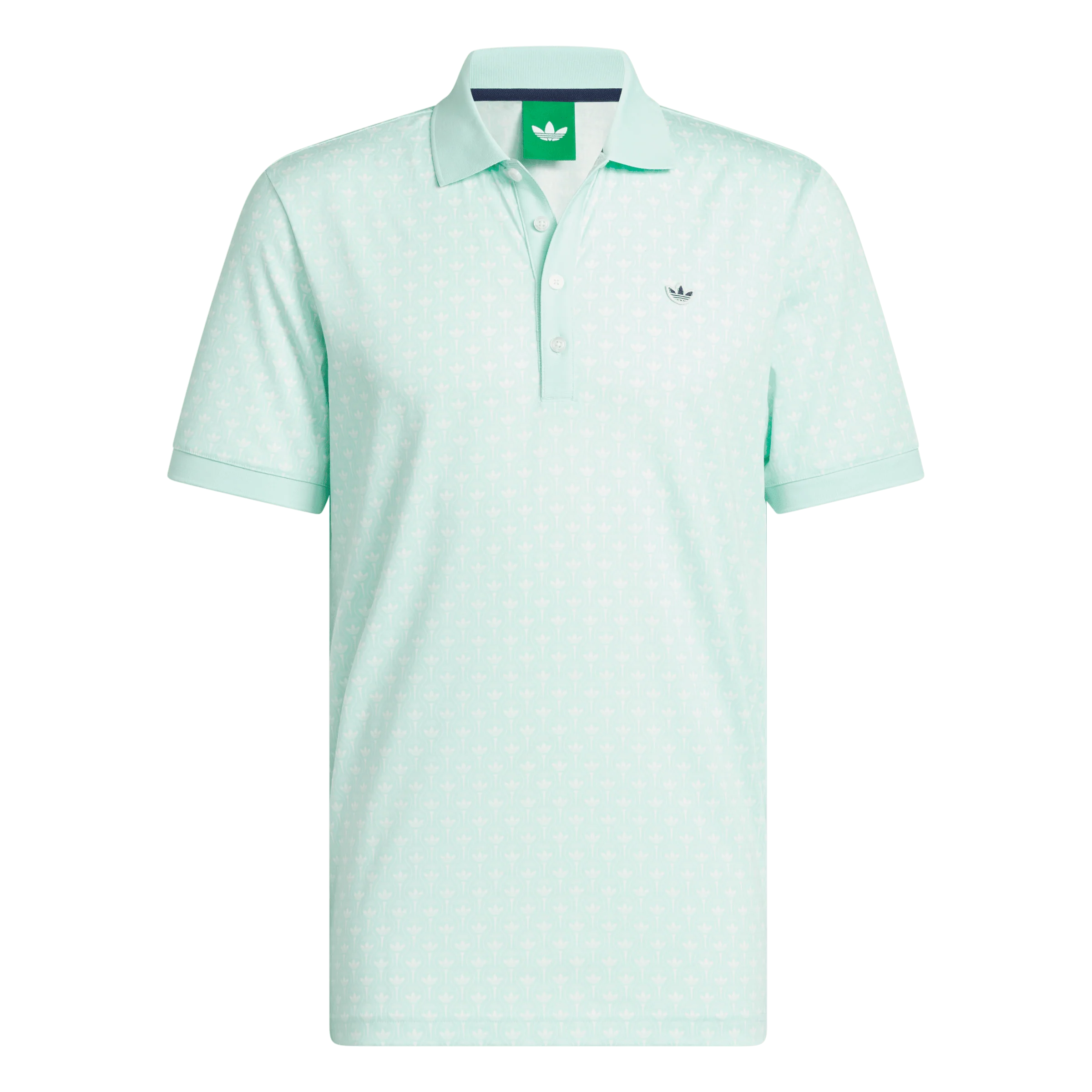 adidas Originals Golf Novelty All Over Print Polo - Clear Mint/Cloud White - Image 3