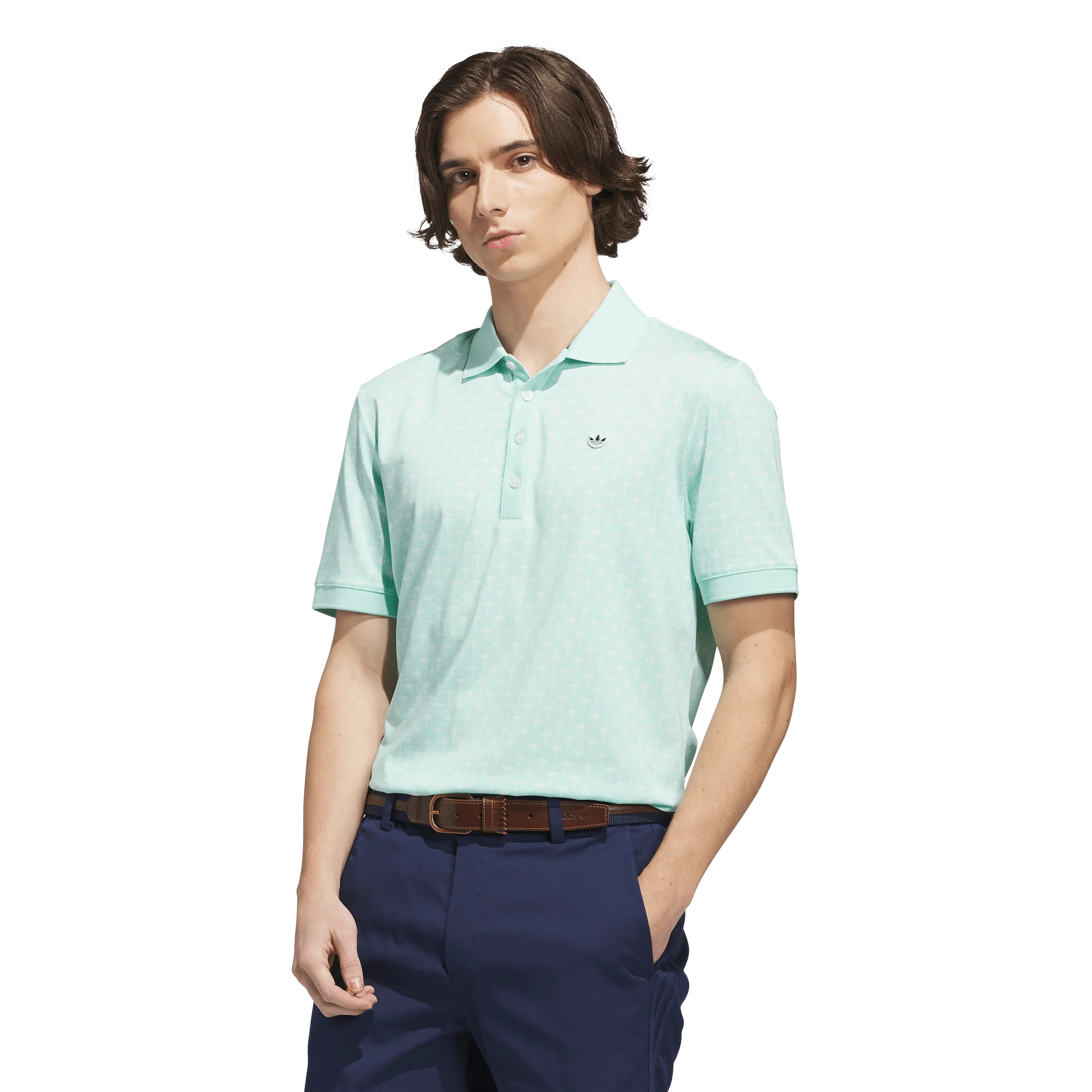 adidas Originals Golf Novelty All Over Print Polo - Clear Mint/Cloud White - Image 4