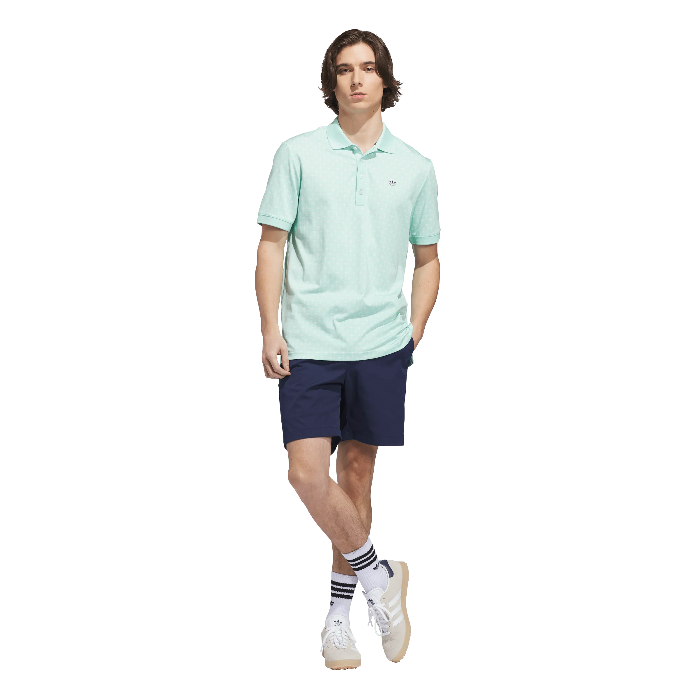 adidas Originals Golf Novelty All Over Print Polo - Clear Mint/Cloud White - Image 6