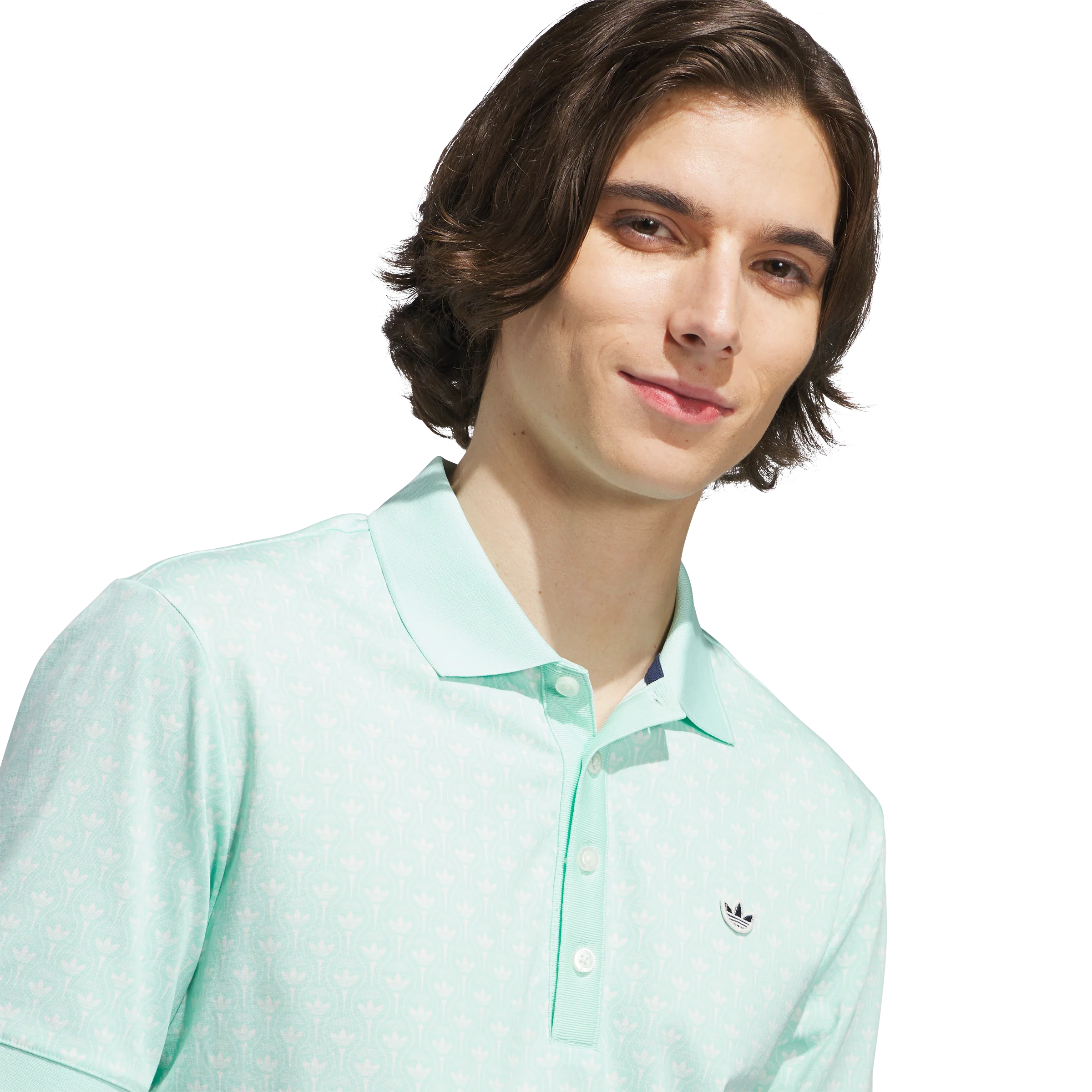 adidas Originals Golf Novelty All Over Print Polo - Clear Mint/Cloud White - Image 7