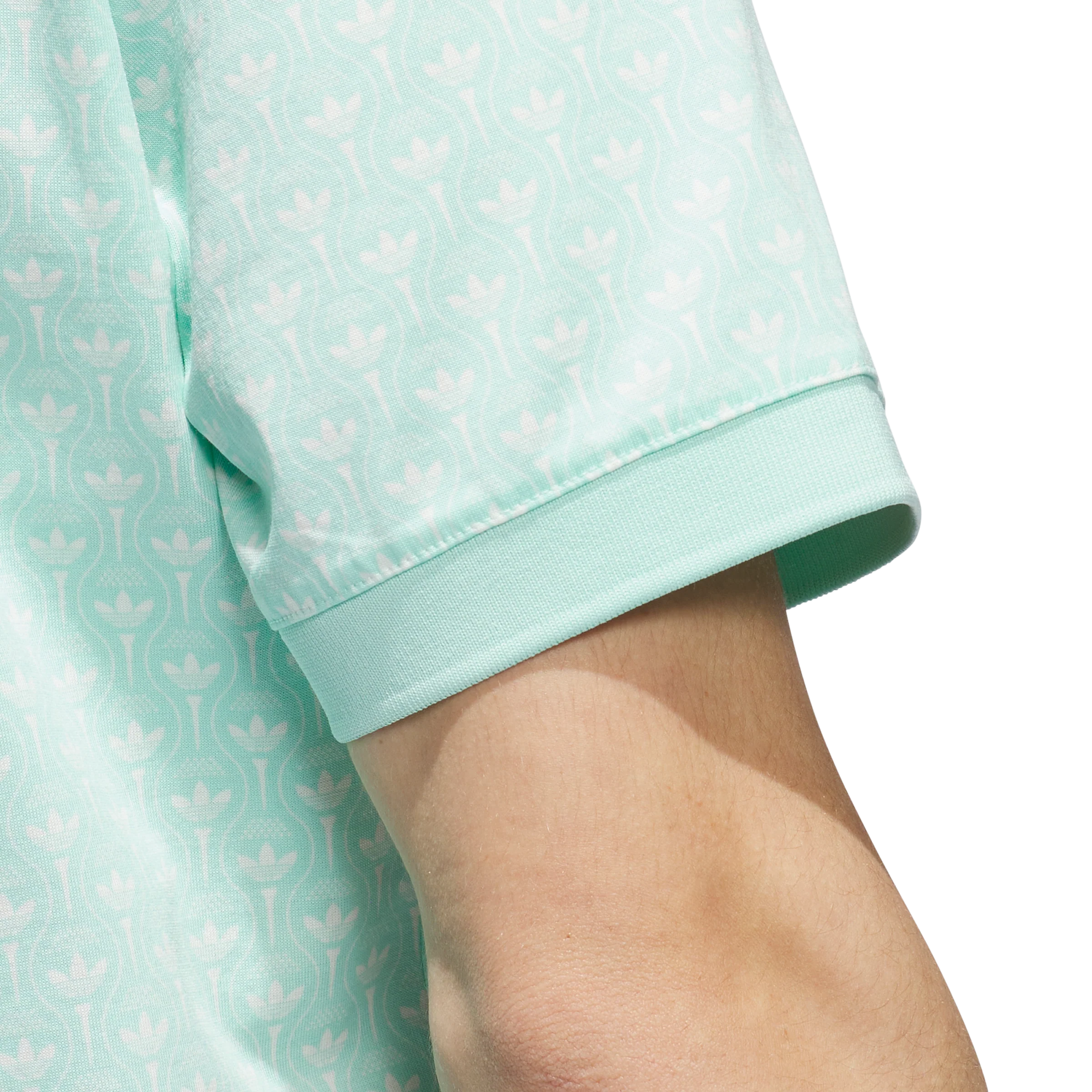 adidas Originals Golf Novelty All Over Print Polo - Clear Mint/Cloud White - Image 8
