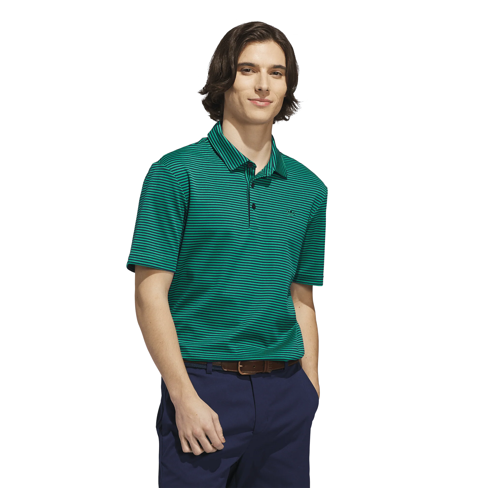 adidas Originals Golf Stripe Polo - Court Green/Night Indigo - Image 2