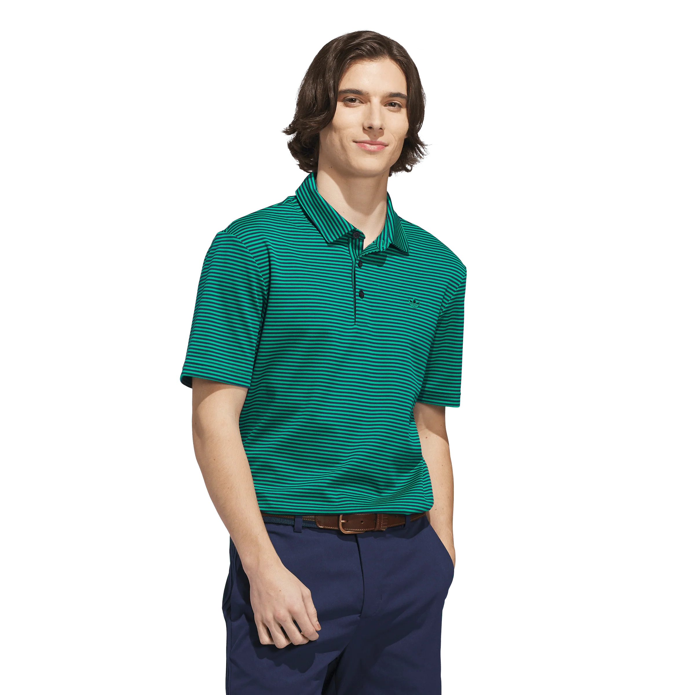 adidas Originals Golf Stripe Polo - Court Green/Night Indigo - Image 4