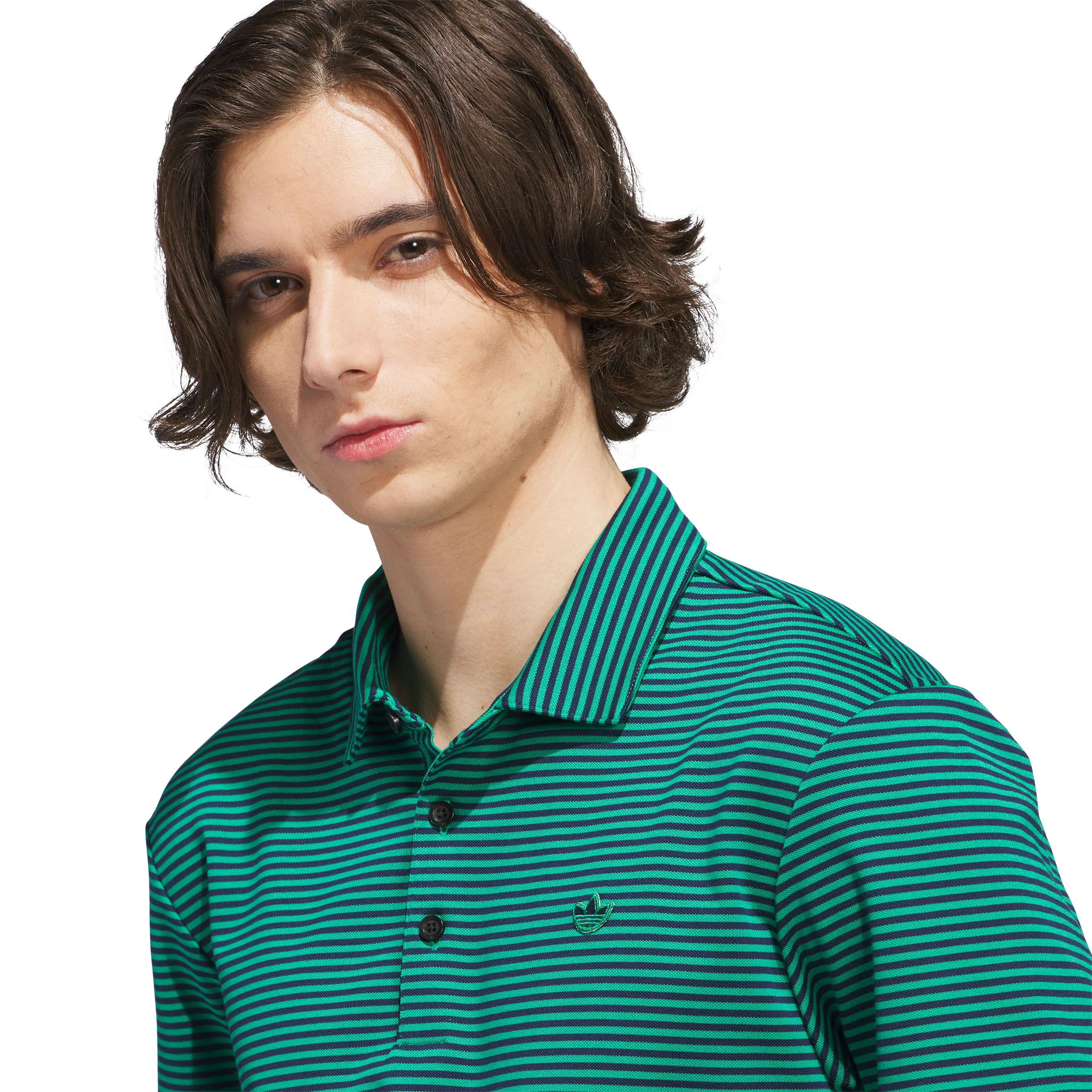 adidas Originals Golf Stripe Polo - Court Green/Night Indigo - Image 7