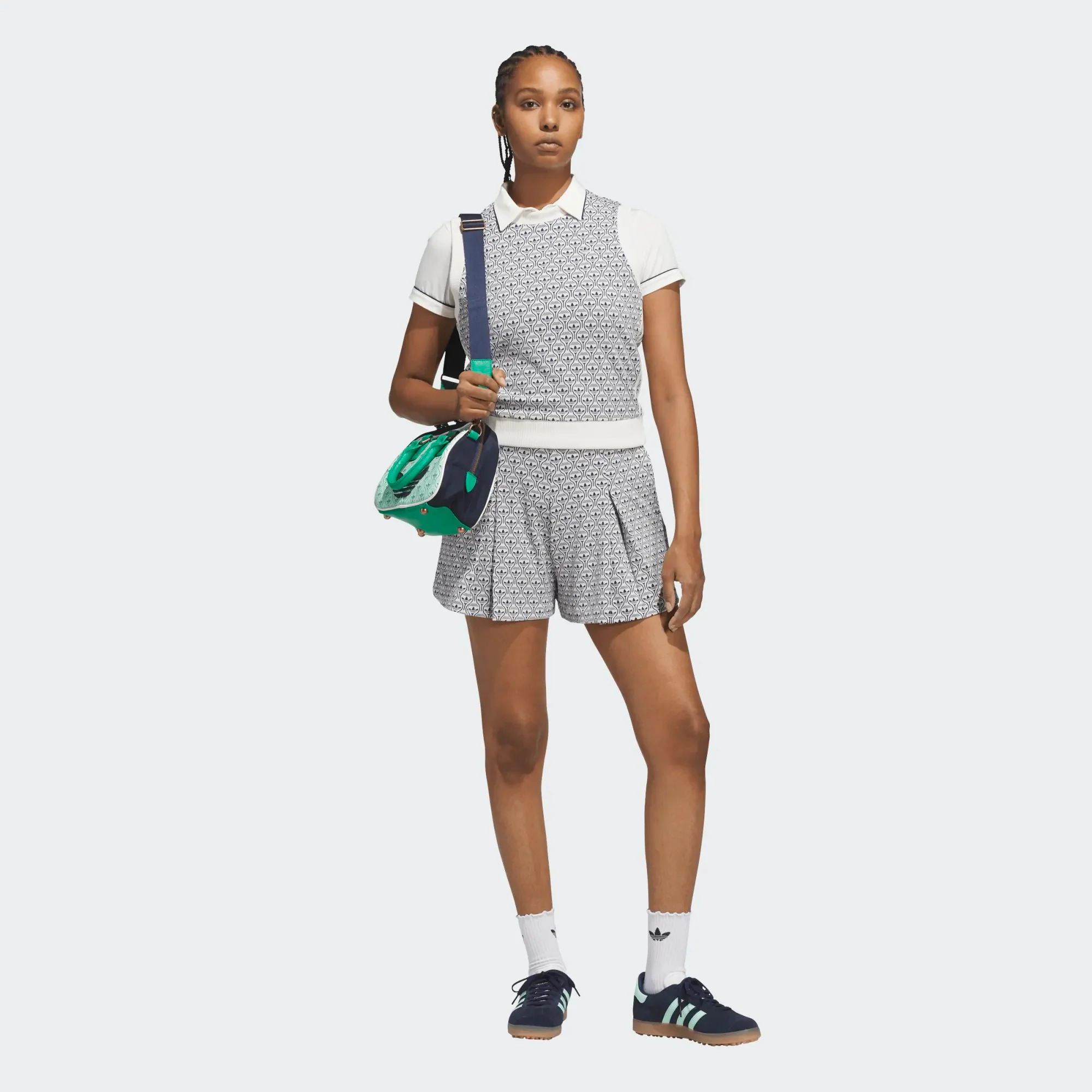 adidas Originals All-Over Skort - Indigo/White - Image 2