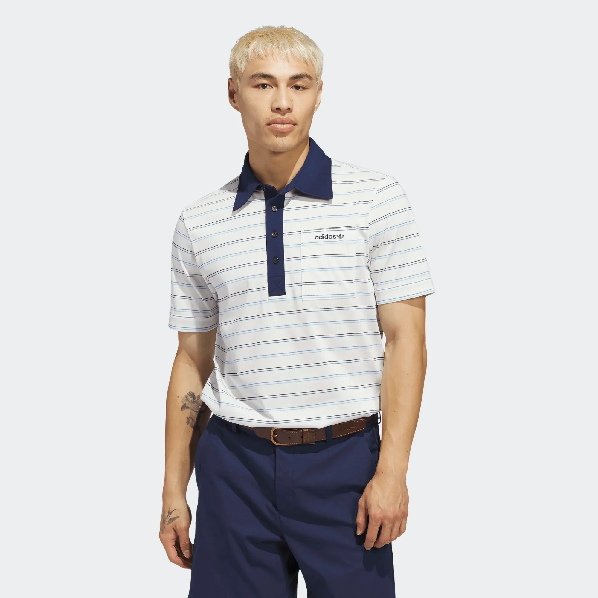 adidas Golf Originals Stripe Polo - White - Image 3