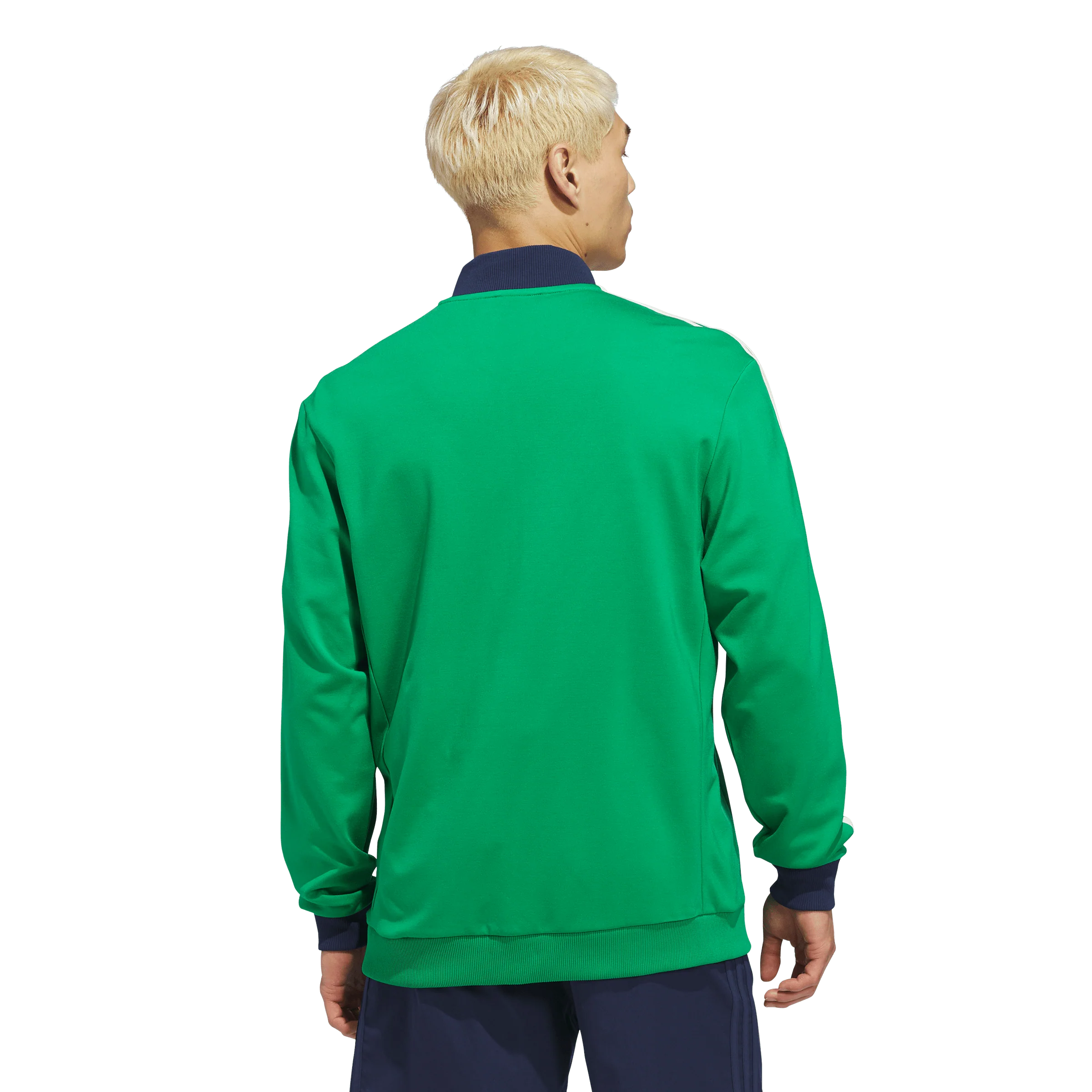 adidas Golf Originals 3-Stripe 1/4 Zip - Green/ Indigo - Image 5