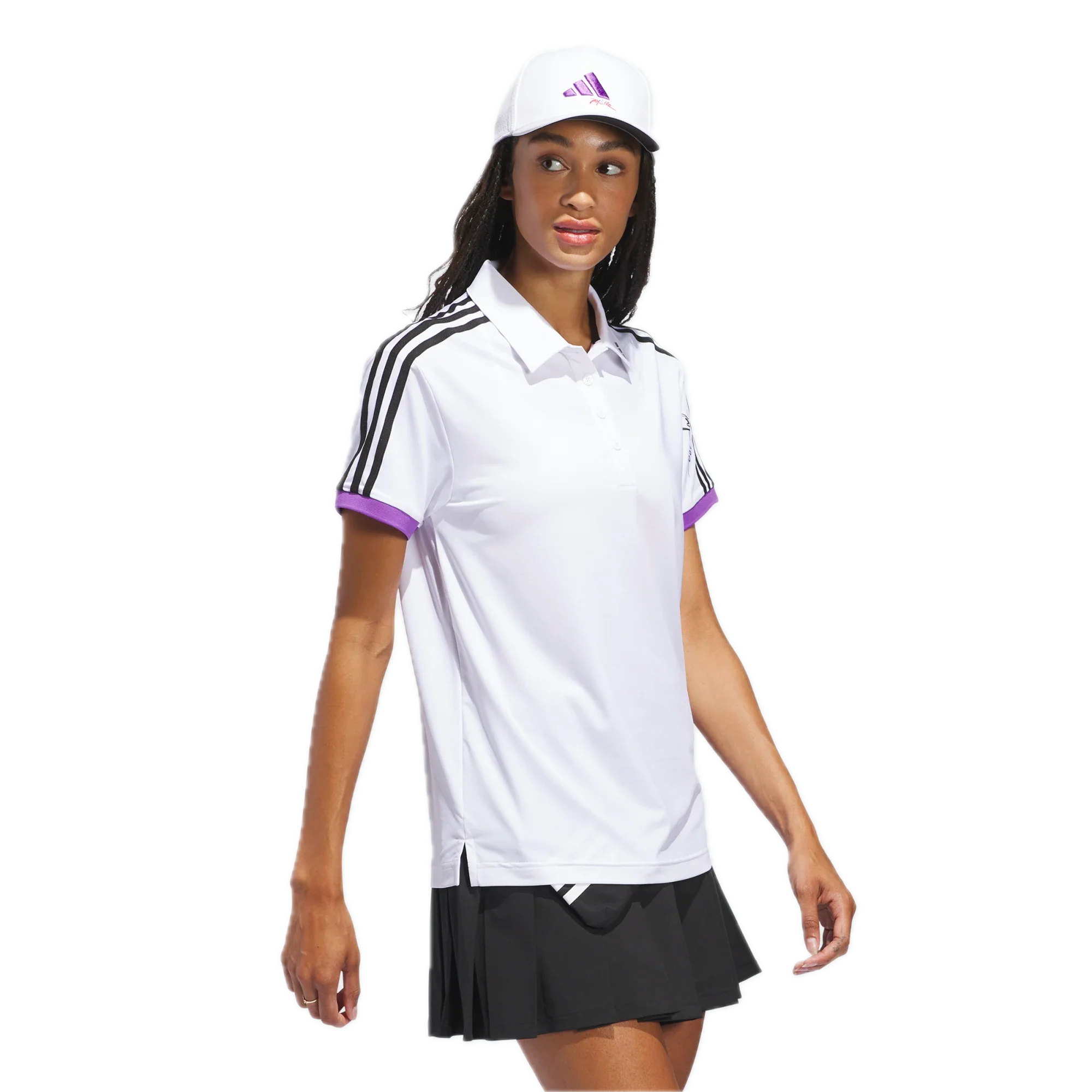adidas W JL3 LS SS POLO - White - Image 4