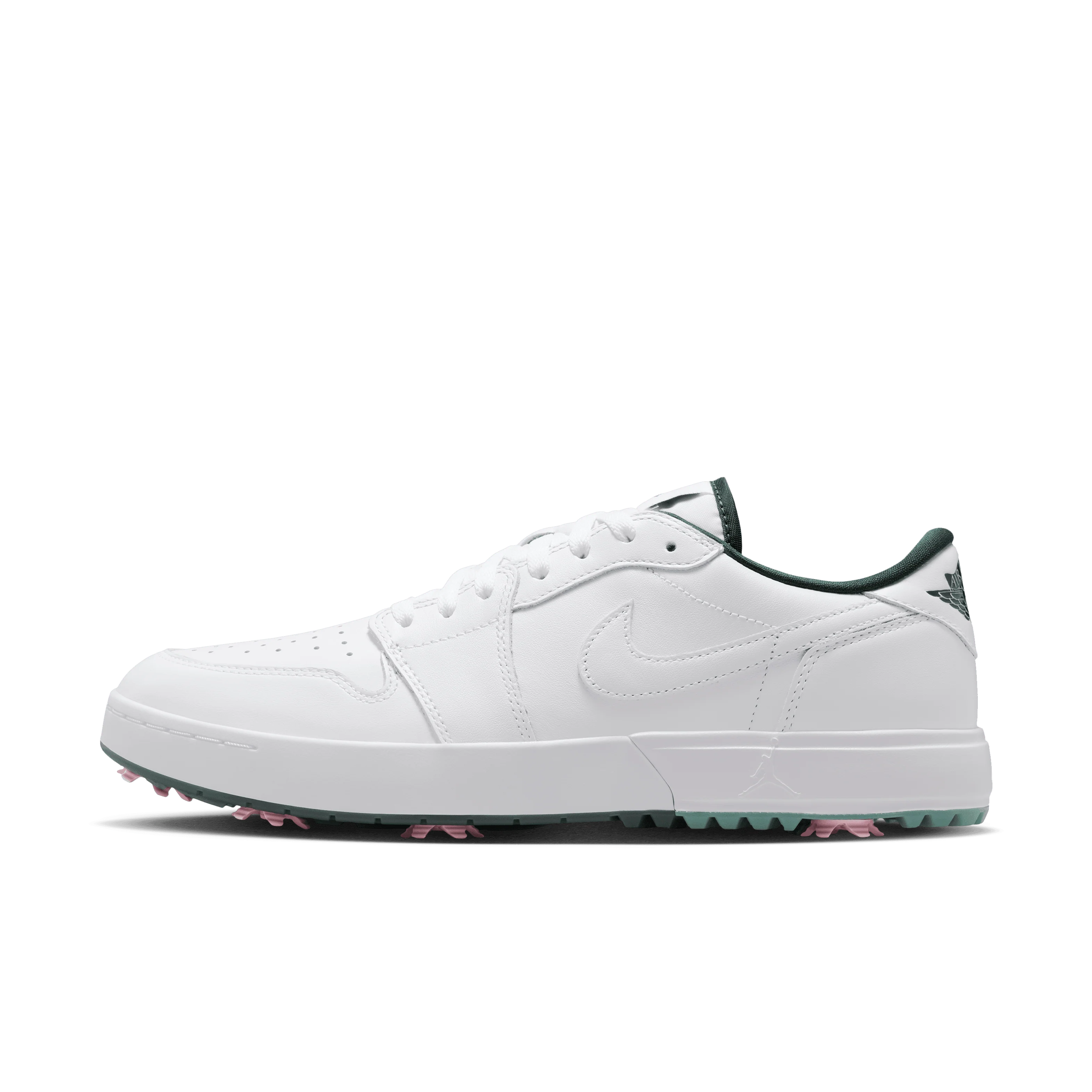 Air Jordan 1 Low G Spiked "Masters" Golf Shoes - White/Fir-Black-Elemental Pink - Image 11