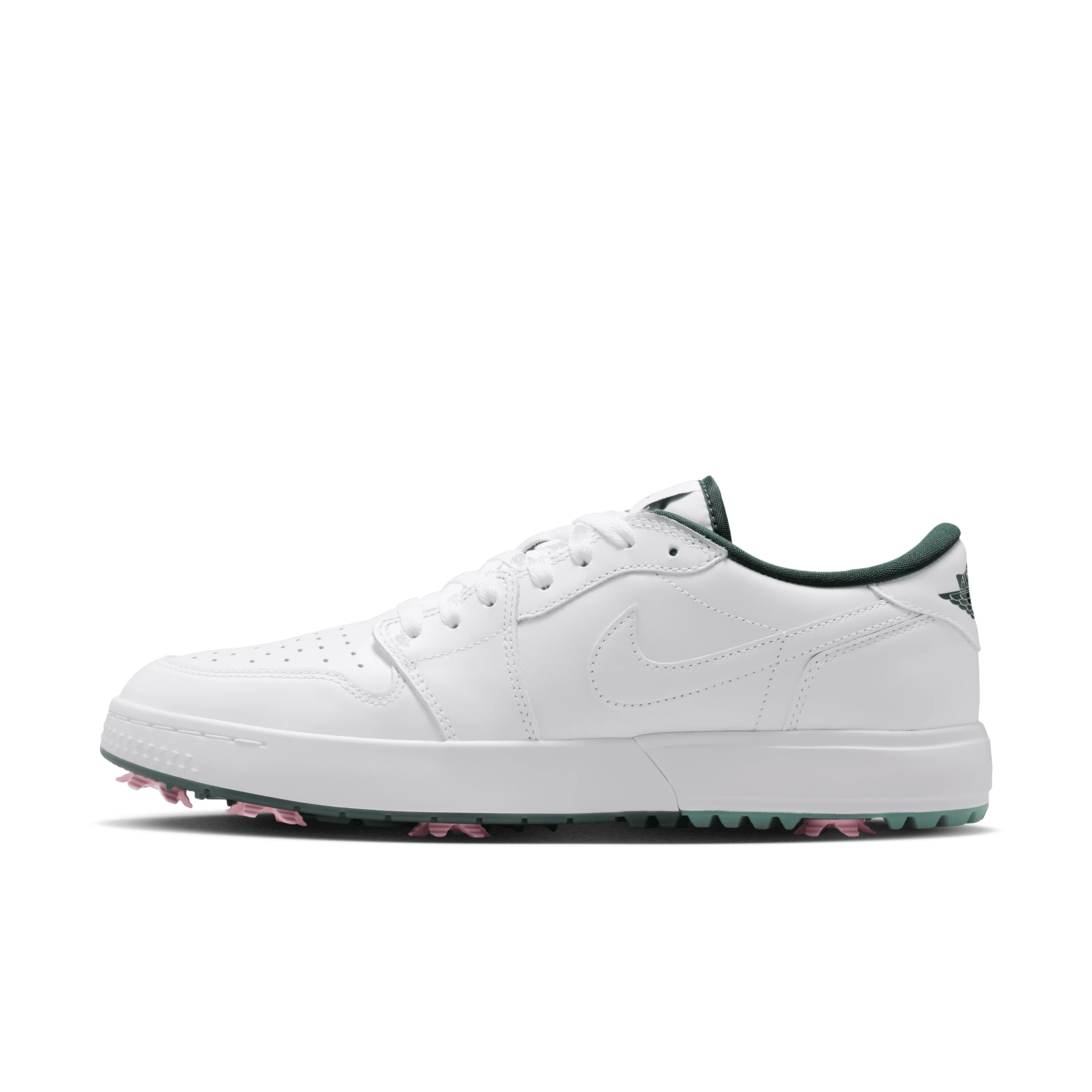 Air Jordan 1 Low G Spiked "Masters" Golf Shoes - White/Fir-Black-Elemental Pink - Image 12
