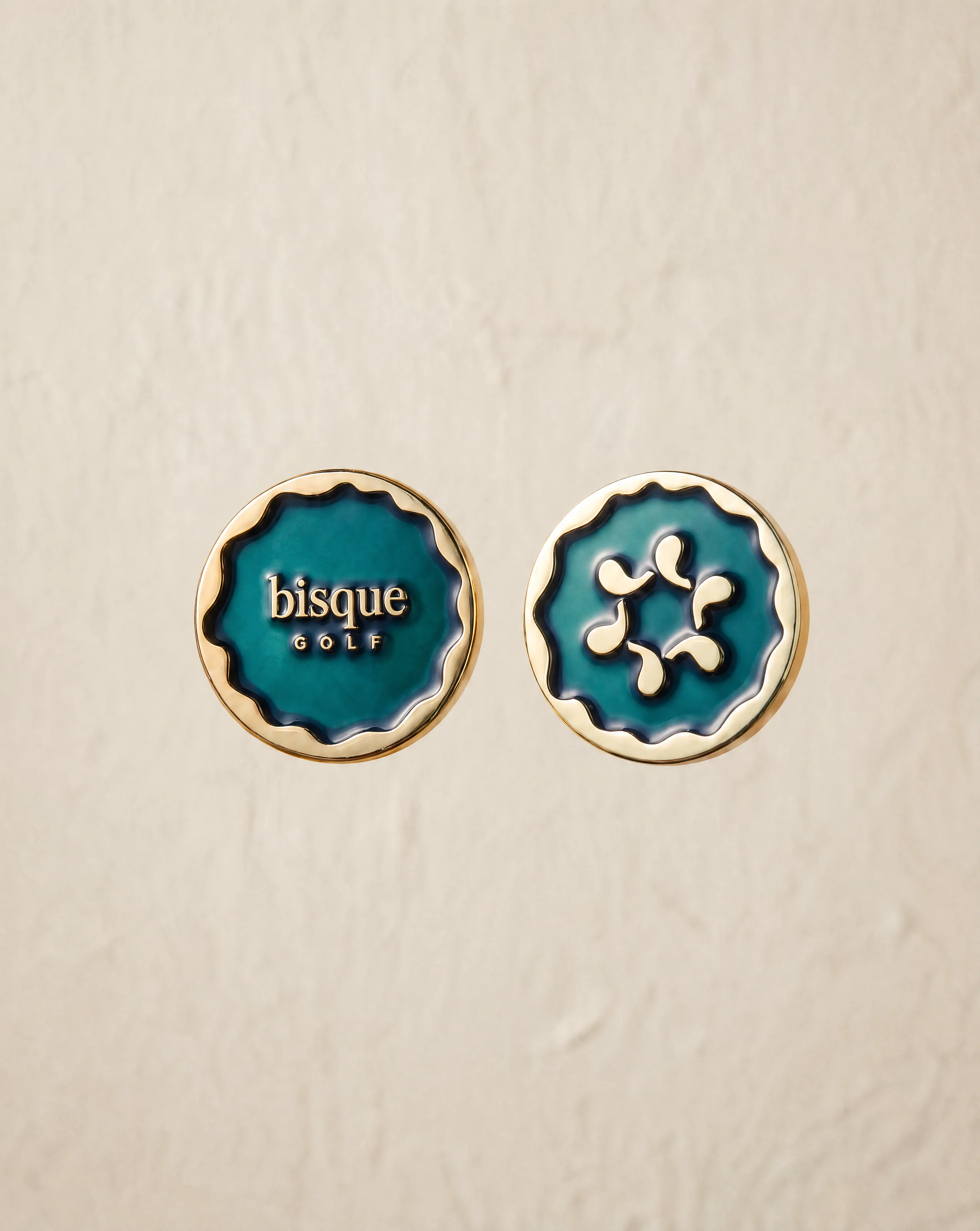 Bisque Ball Marker Green/ Gold 30mm x 4mm