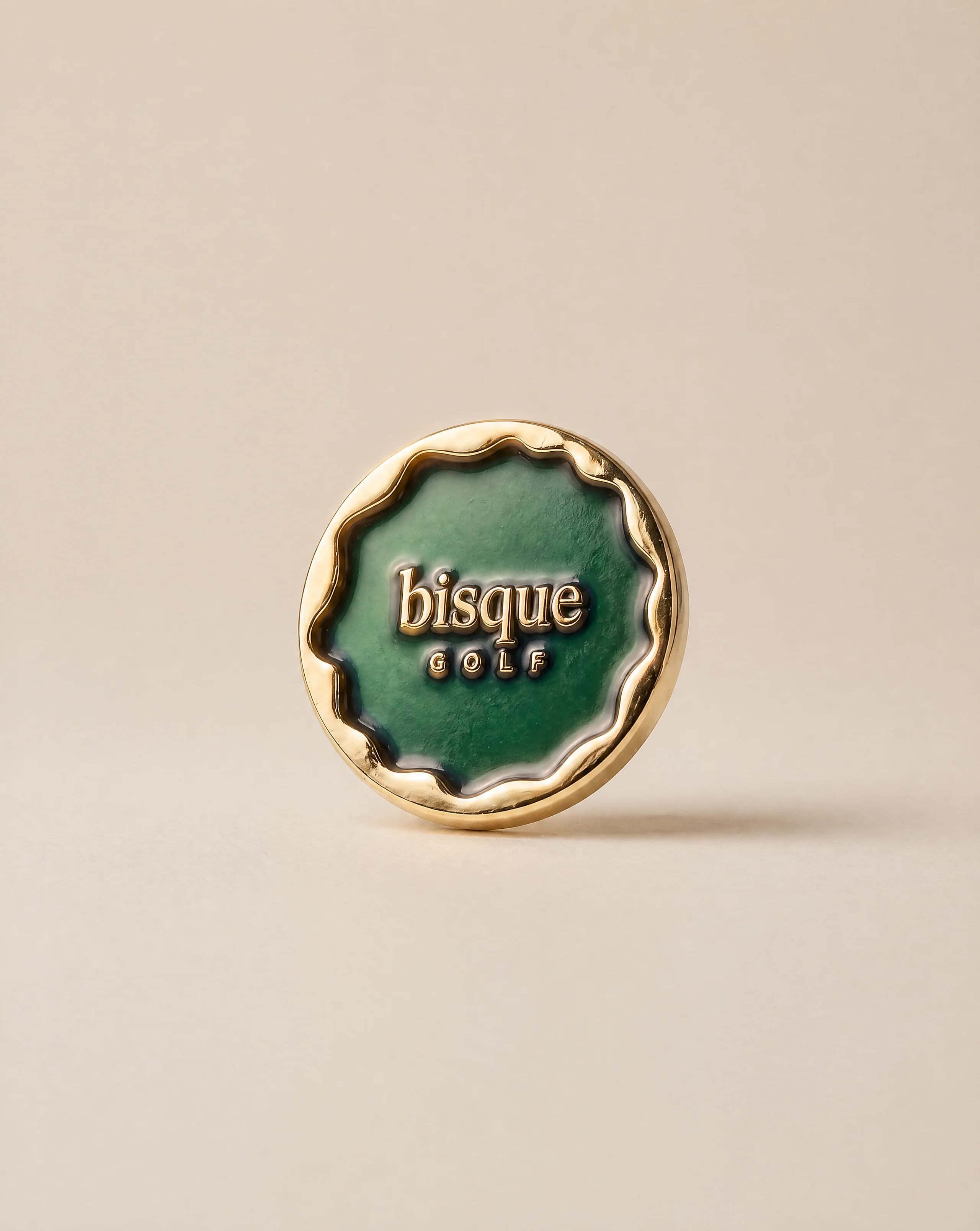 Bisque Ball Marker Green/ Gold 30mm x 4mm - Image 2