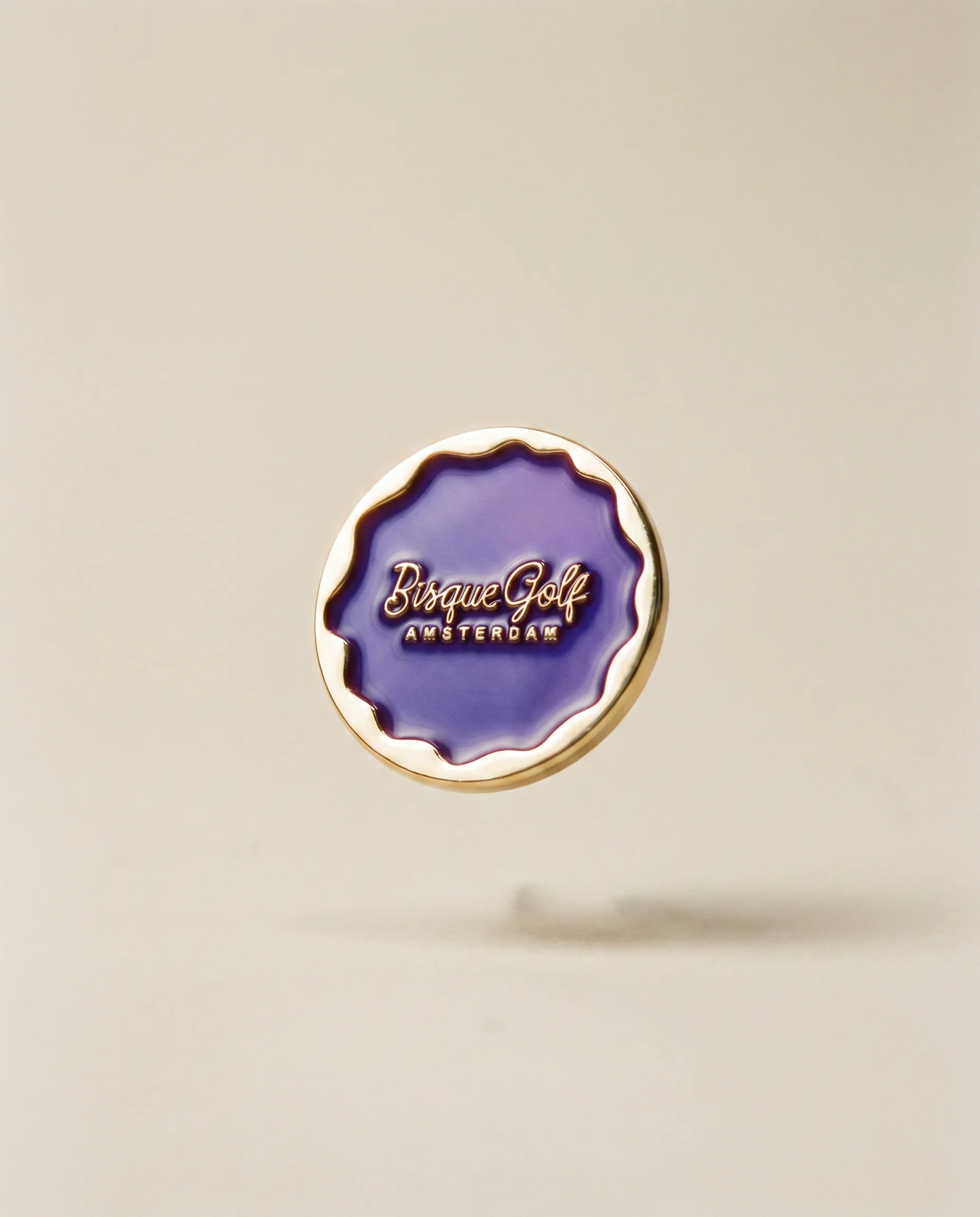 Bisque Ball Marker Purple/ Gold 30mm x 4mm - Image 2