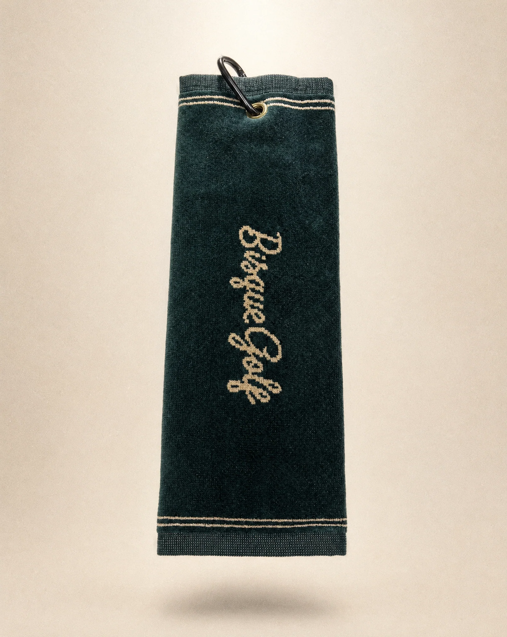 Bisque Golf Jaquard Velvet Tri-Fold Towel - Dark Green