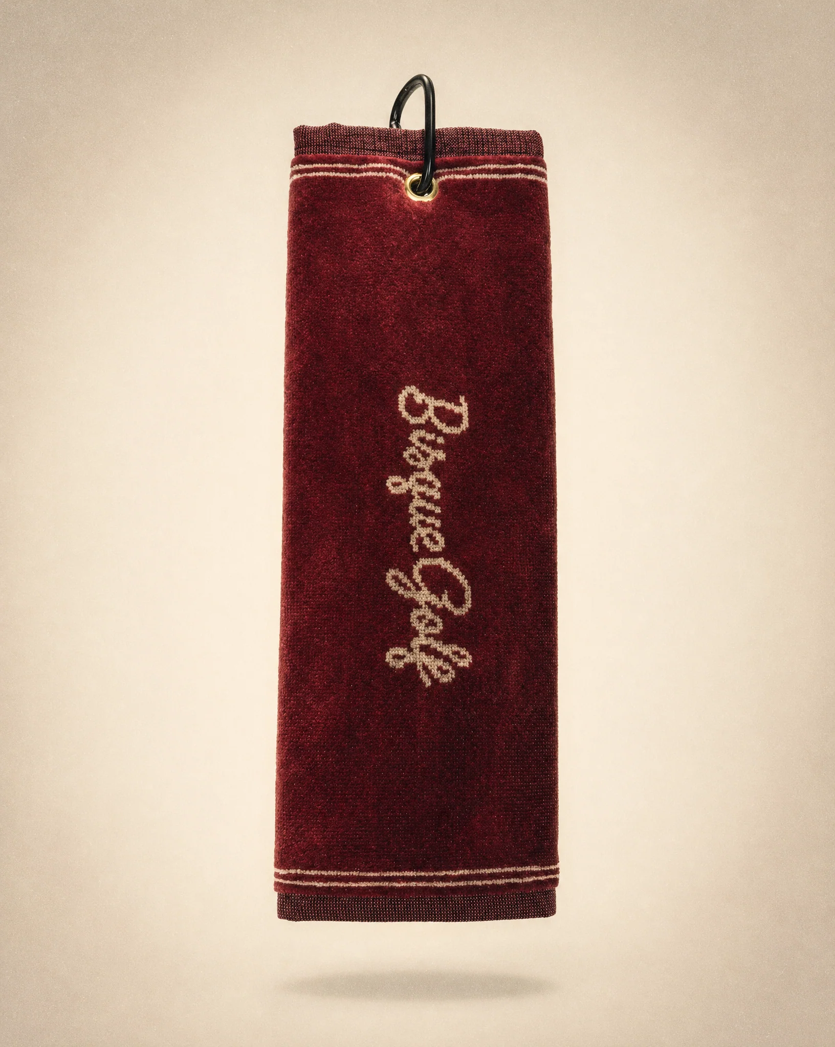 Bisque Golf Jaquard Velvet Tri-Fold Towel - Maroon