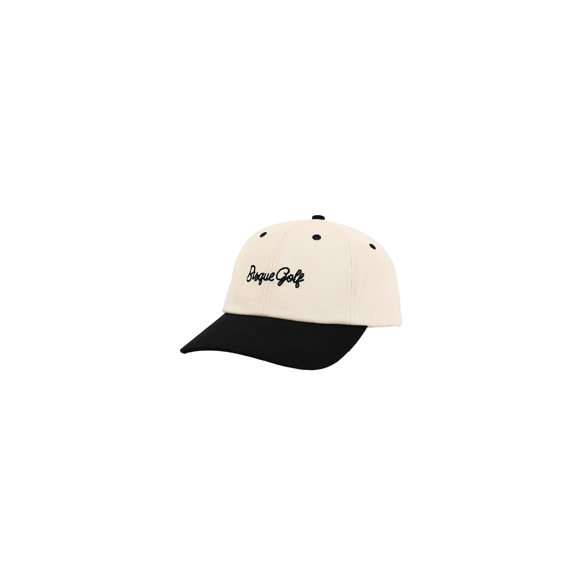 Bisque "Junior" Golf 6 Panel Chain Dad Hat - Black/ Nude