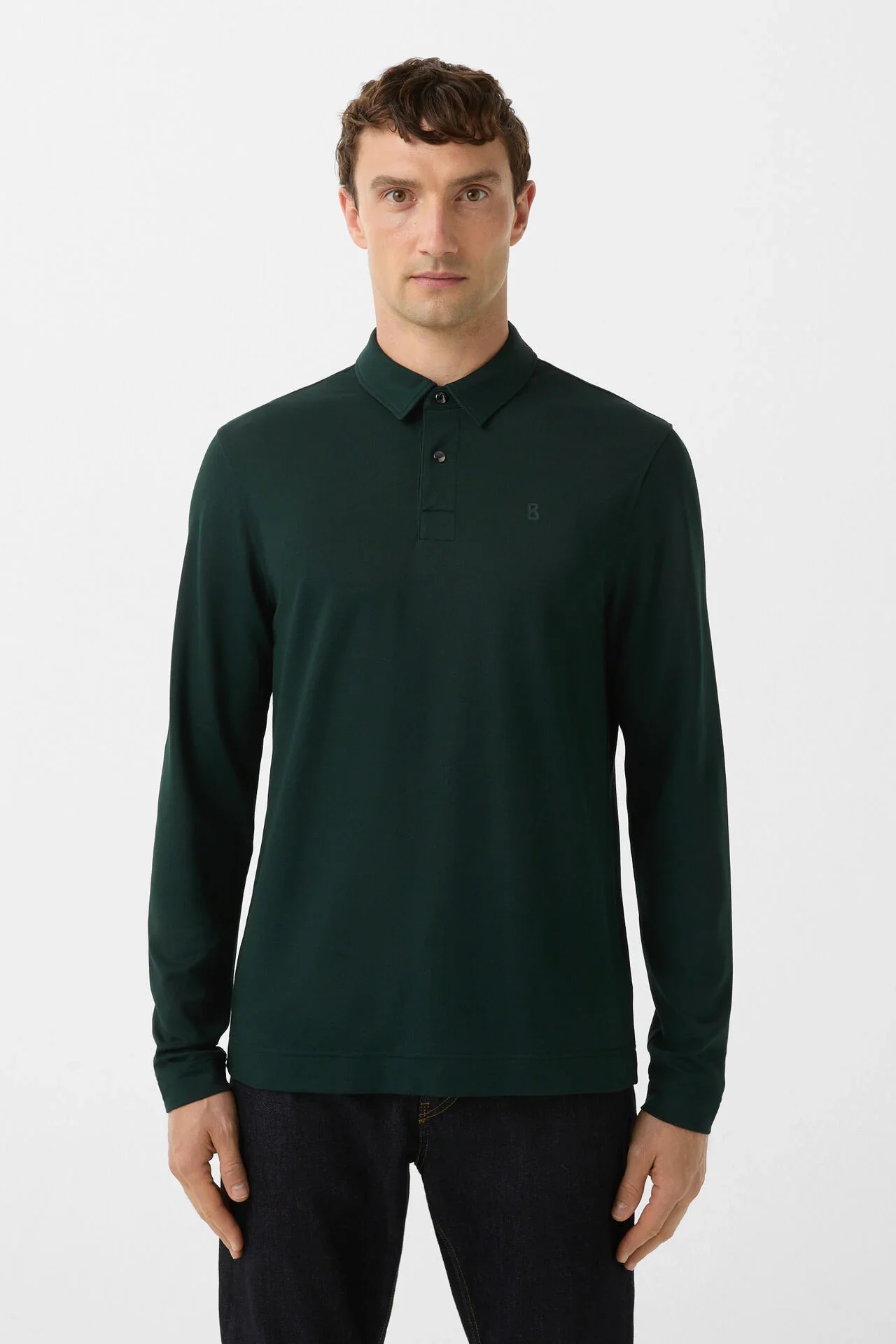 Bogner Timon-6 LS Polo - Green - Image 5