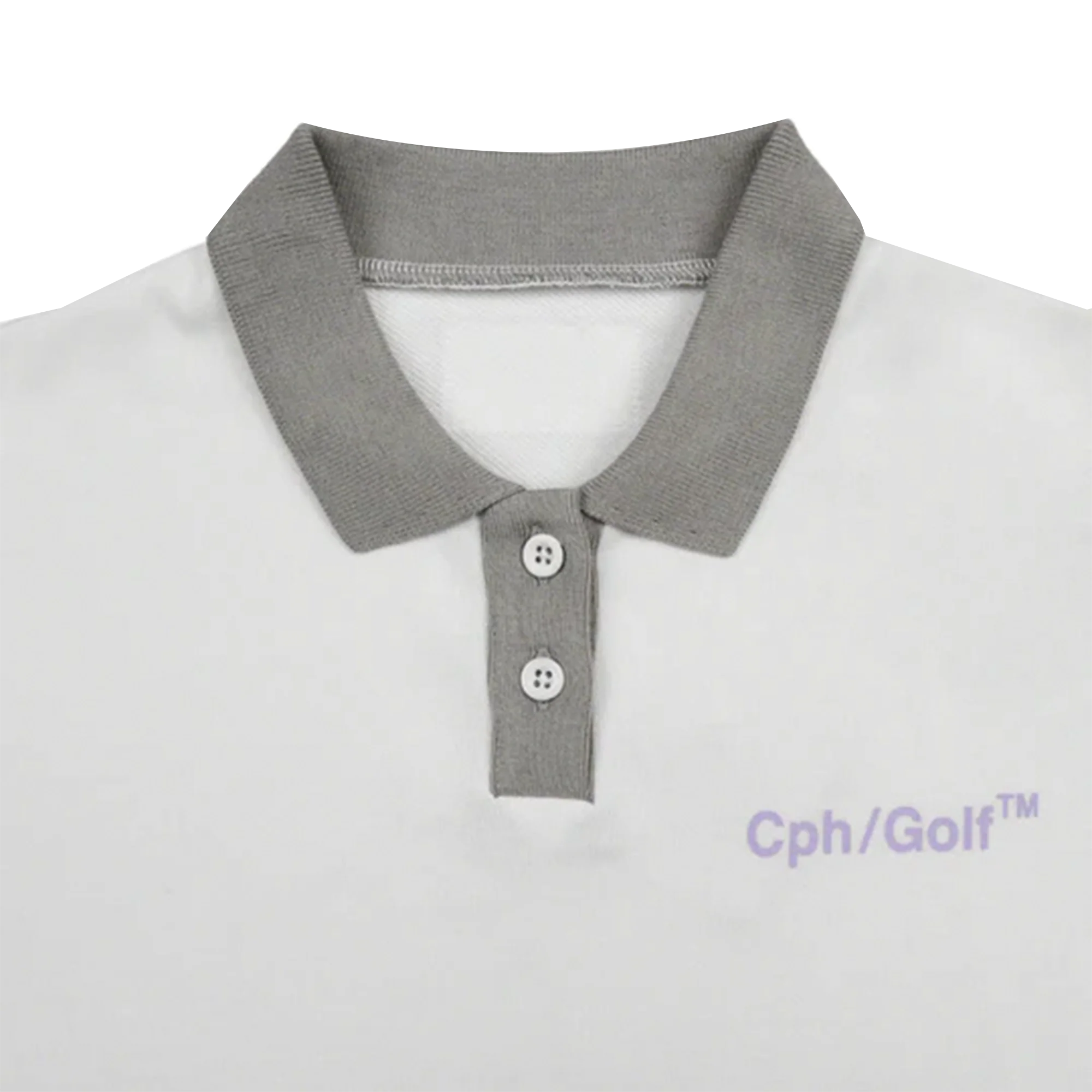 Cph/Golf Women Bi Color Short Polo - White/Grey - Image 3