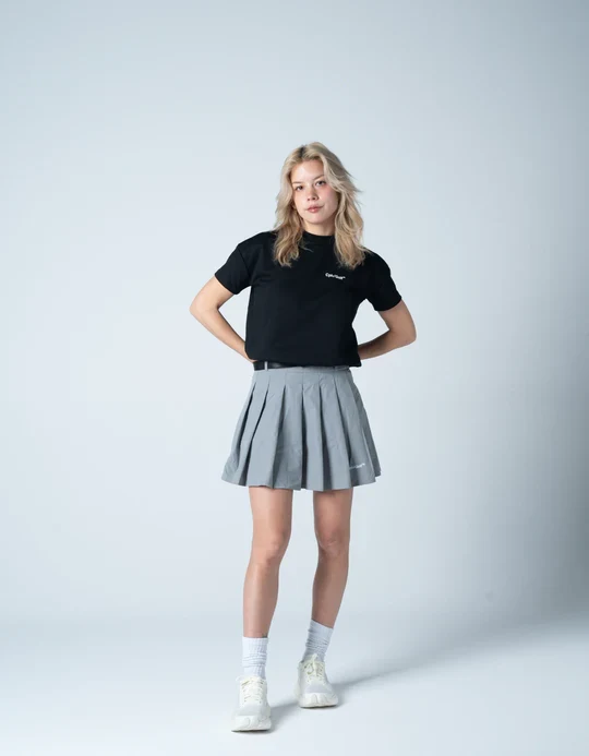 Cph/Golf Women Mademoiselle Half Mock Neck Tee - Charcoal Grey - Image 6