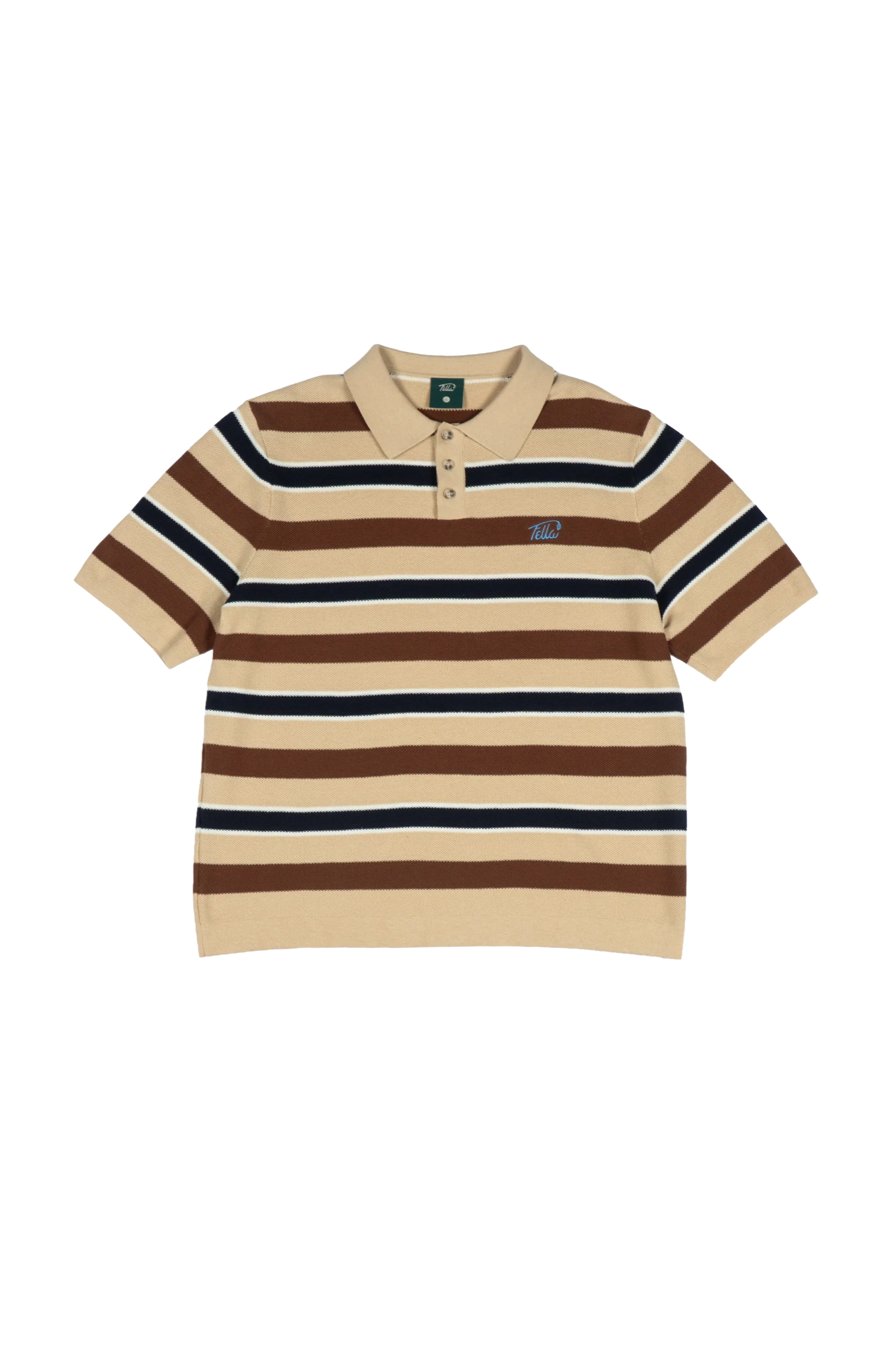 Fella Golf Jake Instarsia Knit Polo - Toffee Brown
