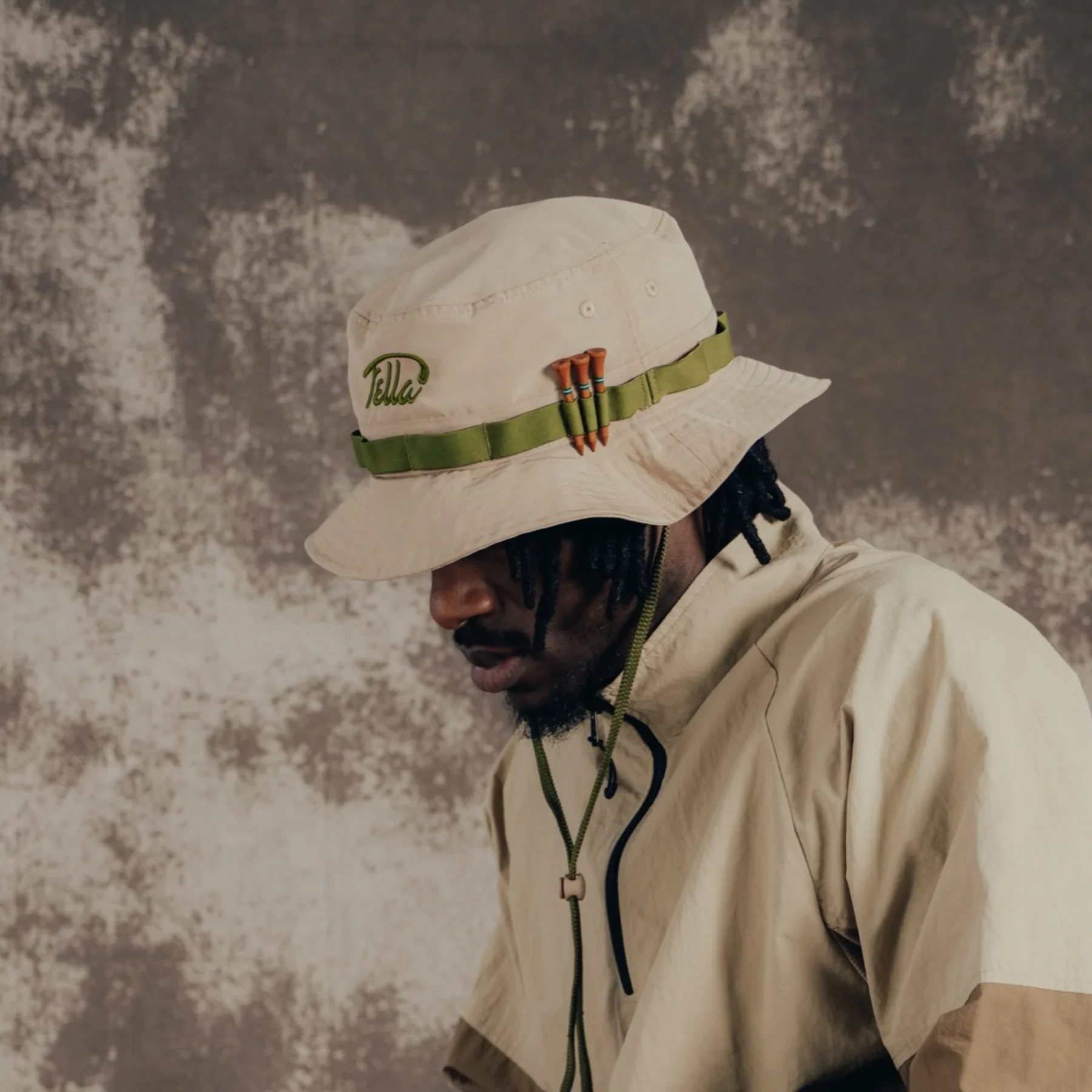 Fella Golf Cha Cheng Tee Fabric Bucket Hat - Beige - Image 2
