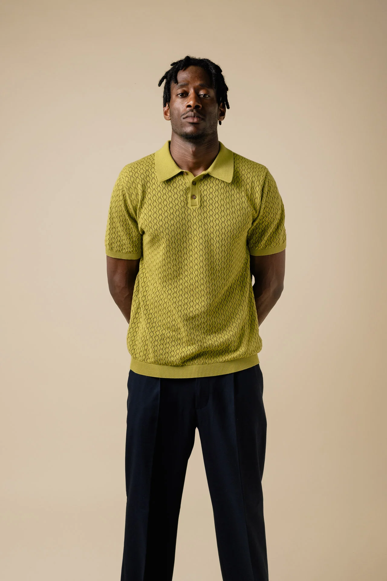 Fella Golf Lionel Chartreuse Knitted Polo - Image 10