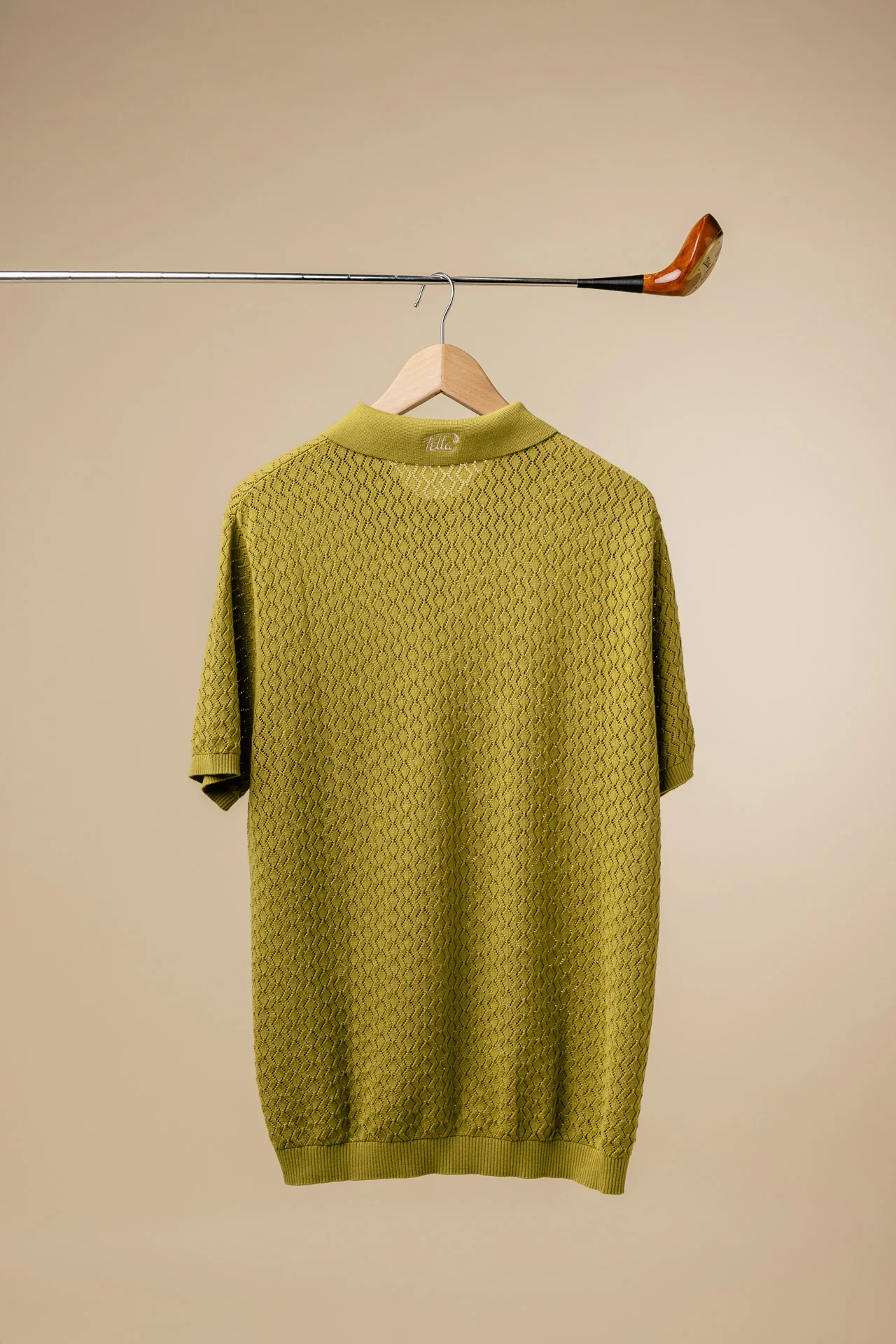 Fella Golf Lionel Chartreuse Knitted Polo - Image 8
