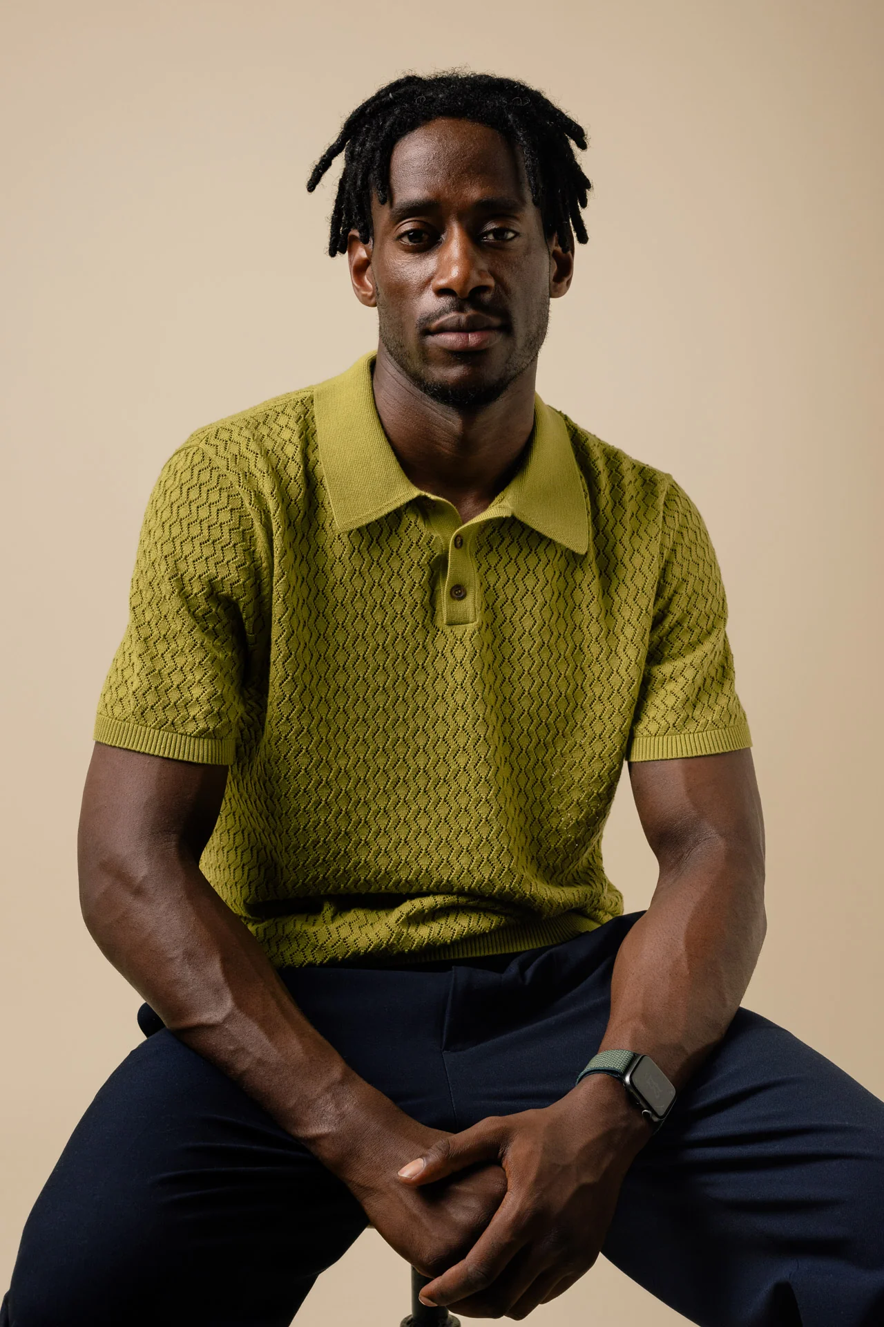 Fella Golf Lionel Chartreuse Knitted Polo - Image 9