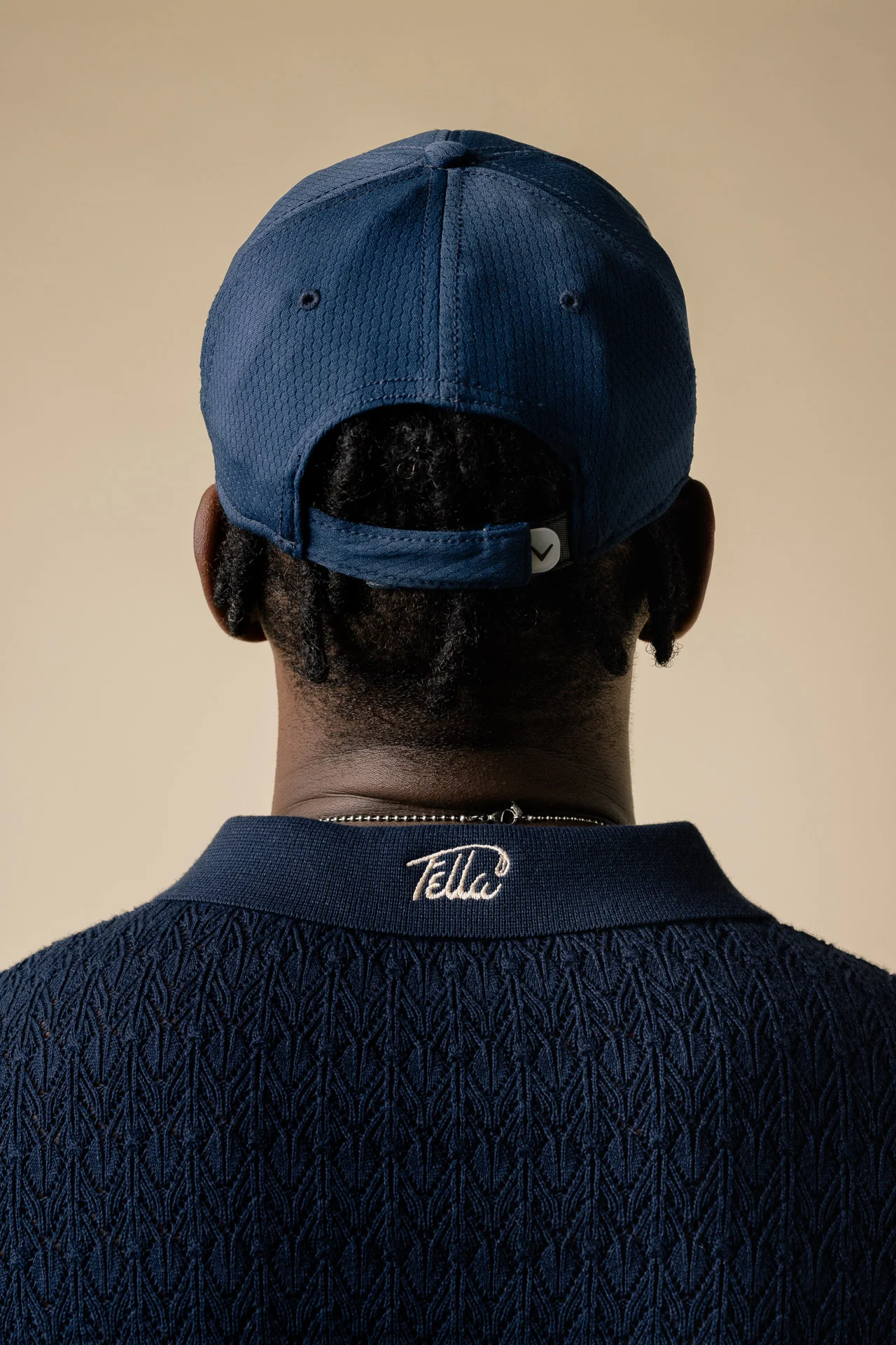 Fella Golf Lionel Navy Knitted Polo - Image 6