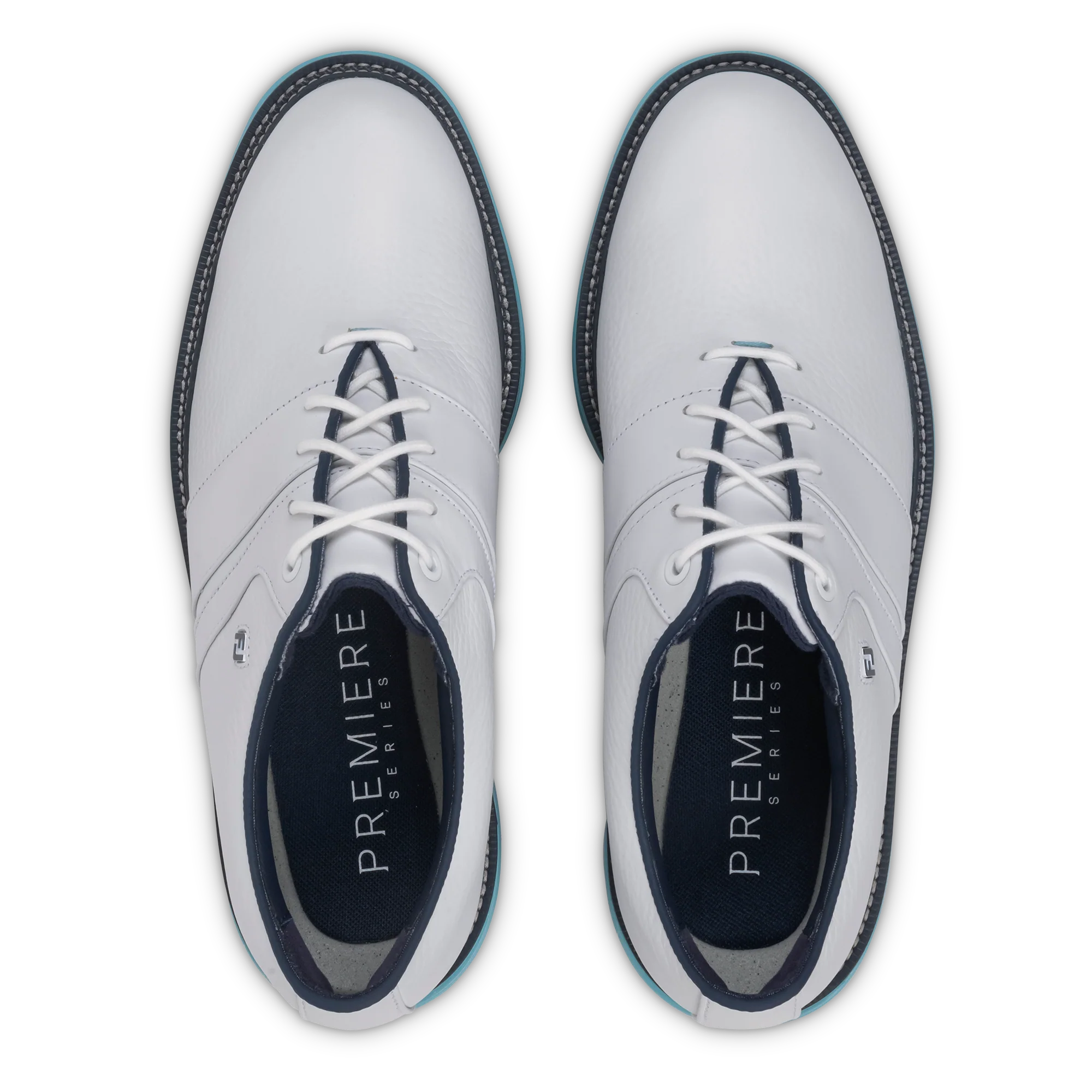 FootJoy DryJoys Premiere 'Packard' 2026 - White/ Aqua - Image 9