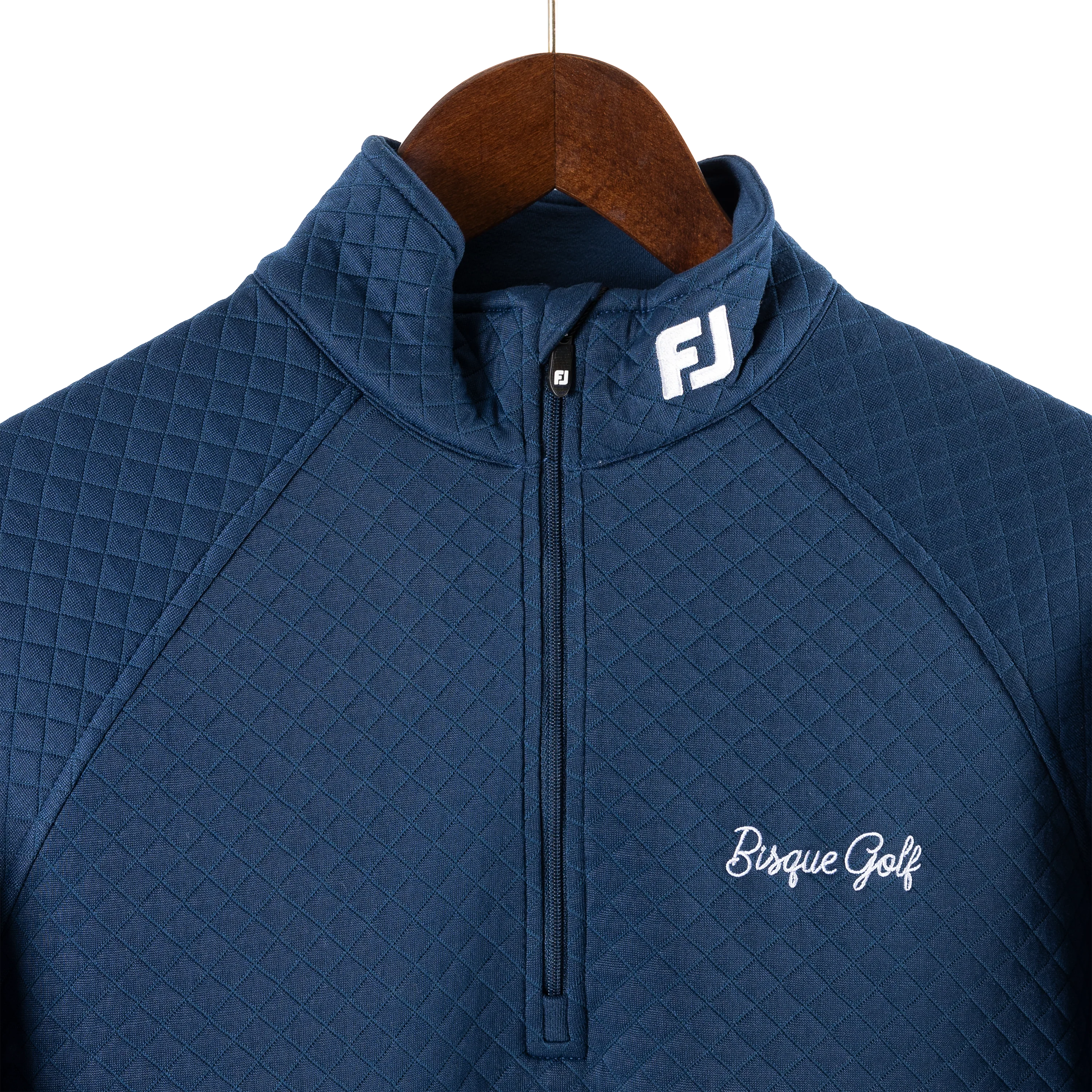 FootJoy with Bisque Jacquard Thermal Chill Out Pullover Navy - Image 4