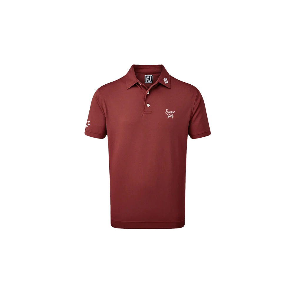 FootJoy with Bisque Stretch Pique Polo Maroon - Image 3