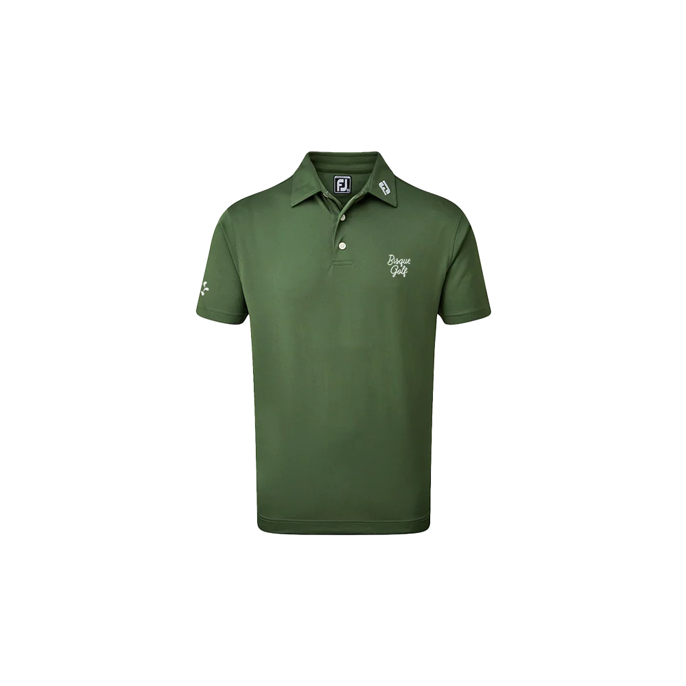 FootJoy with Bisque Stretch Pique Polo Olive - Image 3