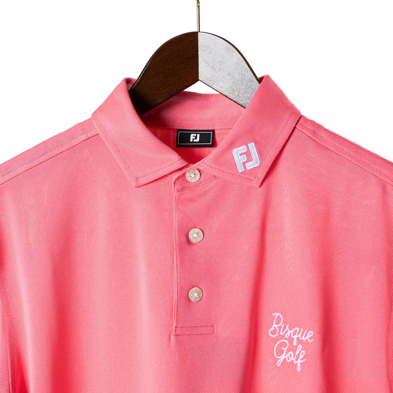 FootJoy with Bisque Stretch Pique Polo Watermelon - Image 3