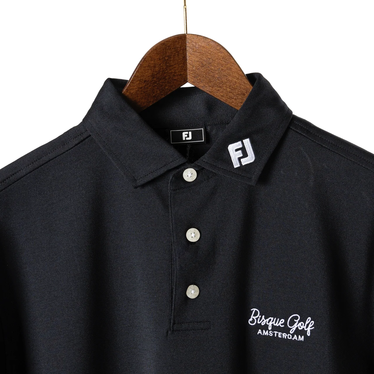 FootJoy x Bisque Golf Amsterdam Stretch Pique Solid Black - Image 3