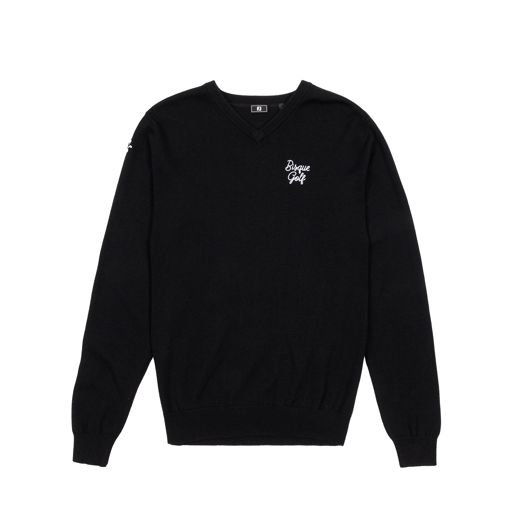 FootJoy x Bisque Wool V-Neck Pullover - Black - Image 3