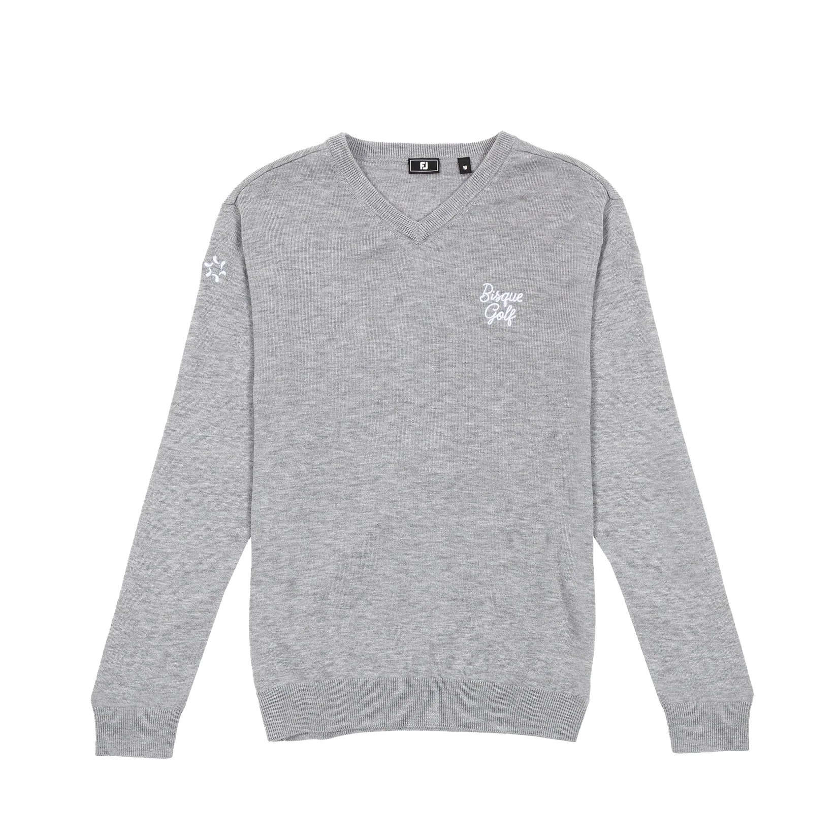 FootJoy x Bisque Wool V-Neck Pullover - Heather Grey - Image 3