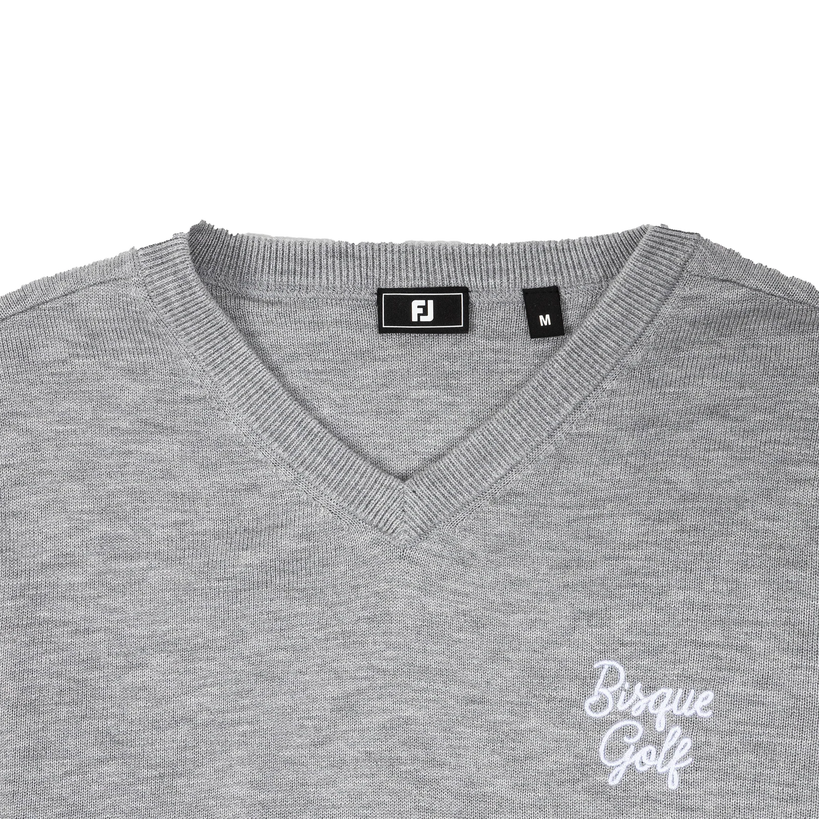 FootJoy x Bisque Wool V-Neck Pullover - Heather Grey - Image 5