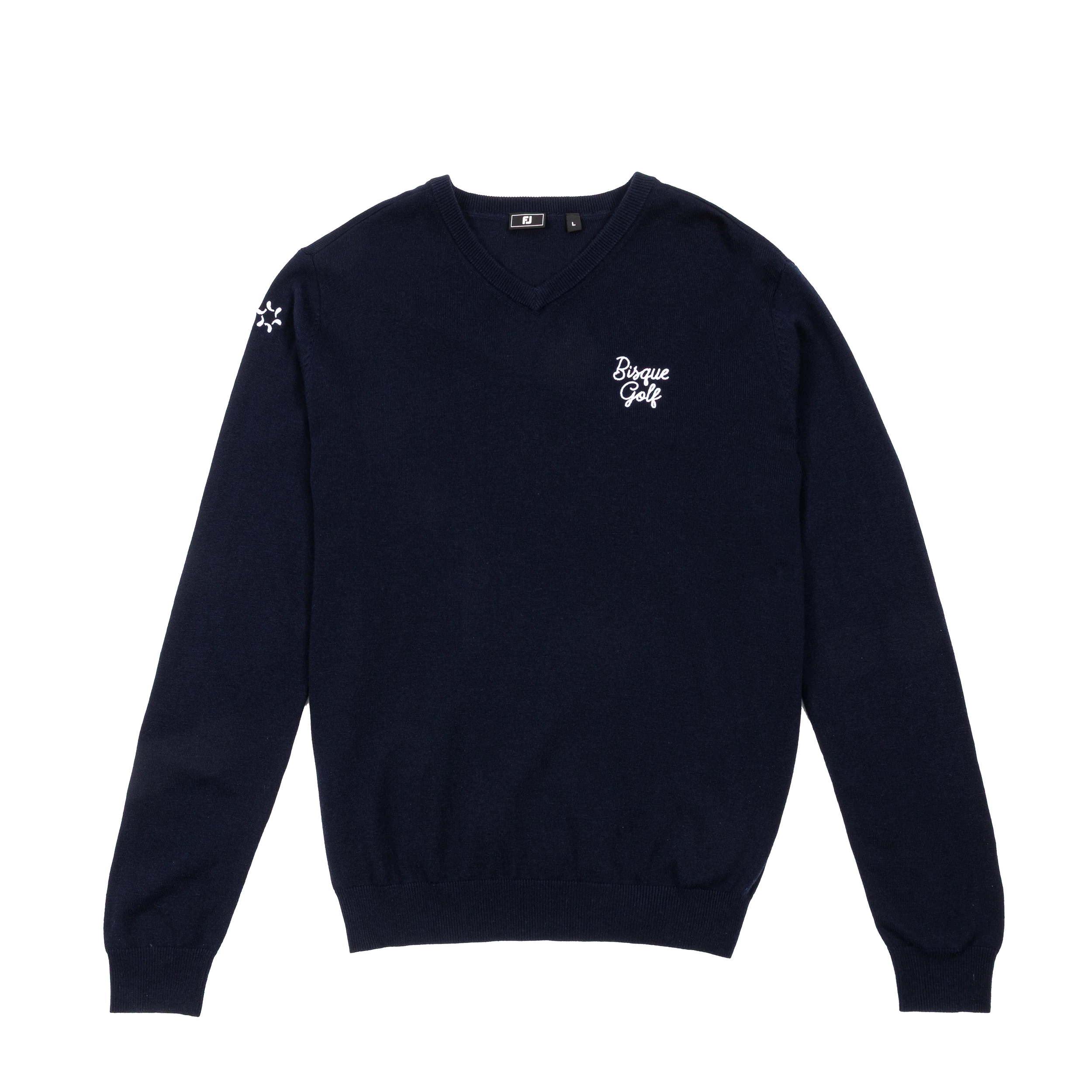 FootJoy x Bisque Wool V-Neck Pullover - Navy - Image 3