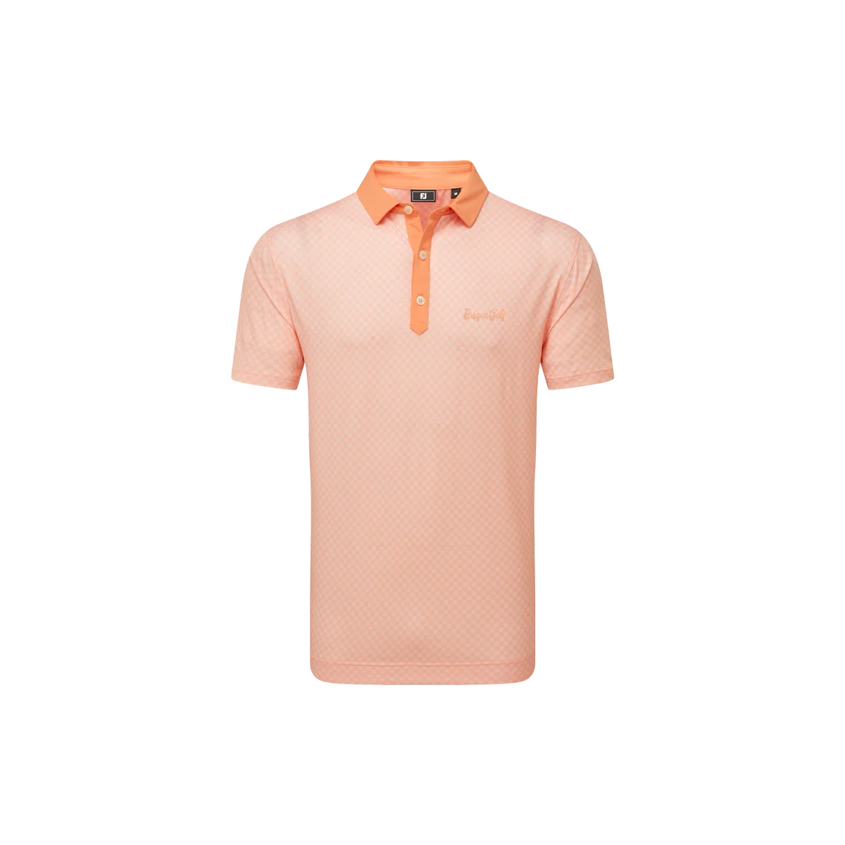 FootJoy x Bisque Golf  Checker Lisle Polo Orange - Image 3