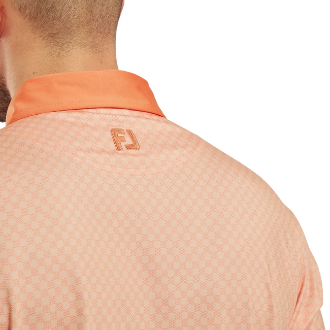 FootJoy x Bisque Golf  Checker Lisle Polo Orange - Image 5
