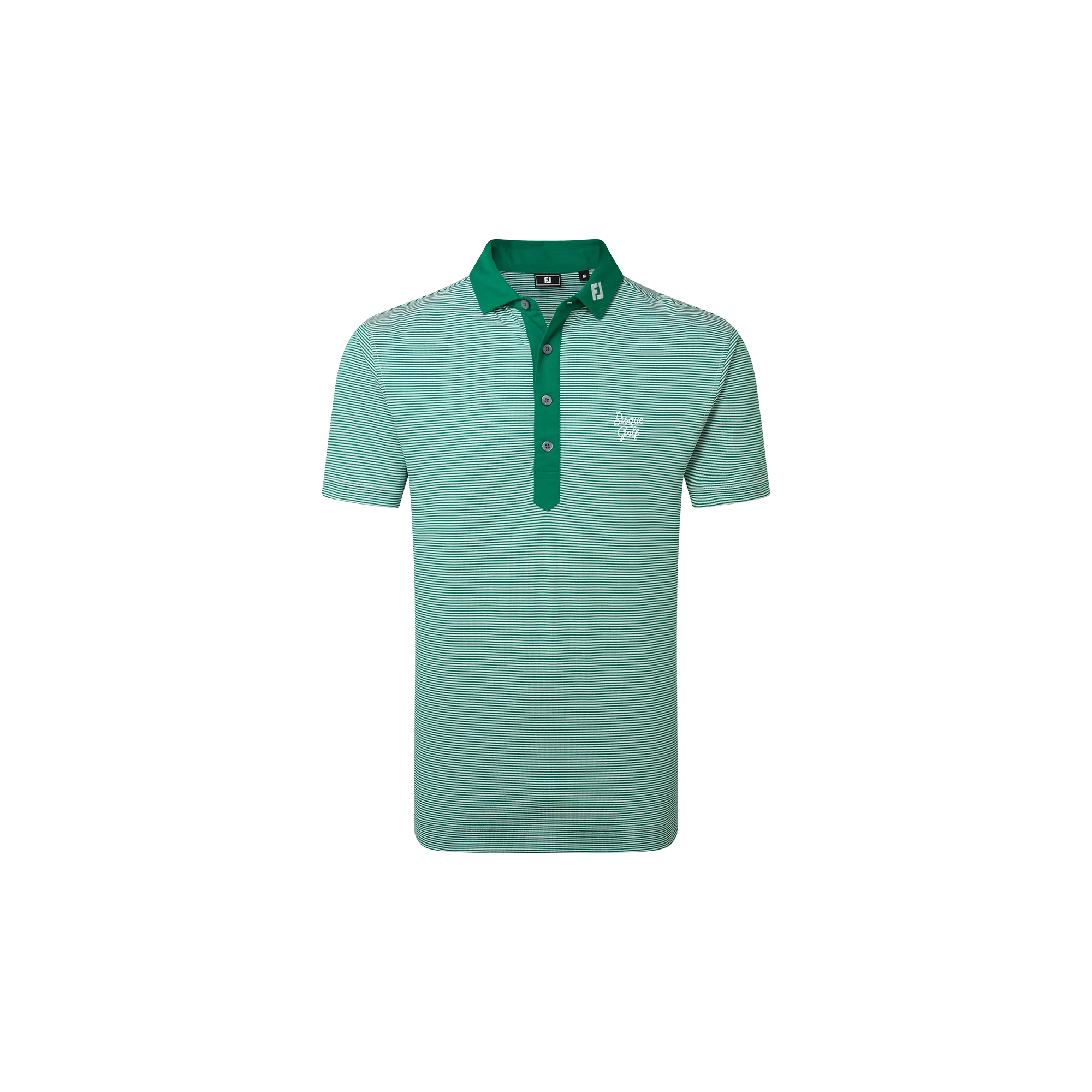 FootJoy x Bisque Golf Feeder Stripe Pique Polo - Field Green - Image 3