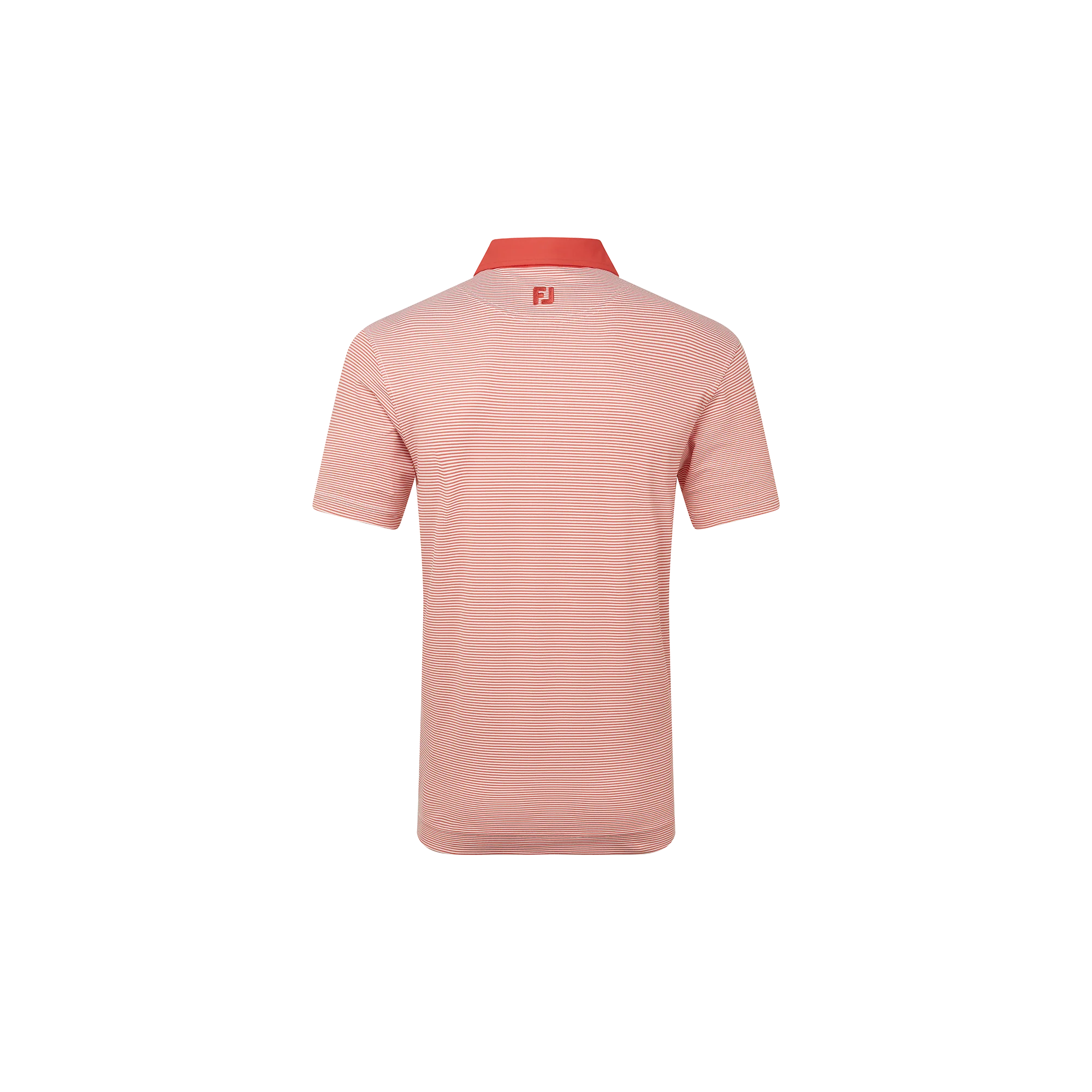 FootJoy x Bisque Golf Feeder Stripe Pique Polo - Nantucket Red - Image 2