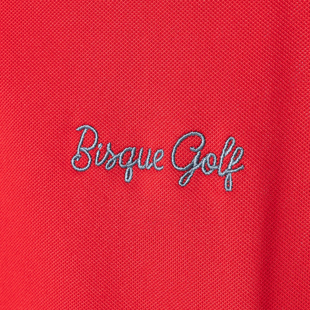 FootJoy x Bisque Golf Stretch Pique Solid Polo - Hibiscus - Image 4
