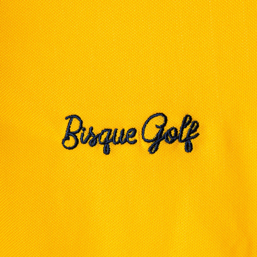 FootJoy x Bisque Golf Tipped Pique Polo - Taxi - Image 4